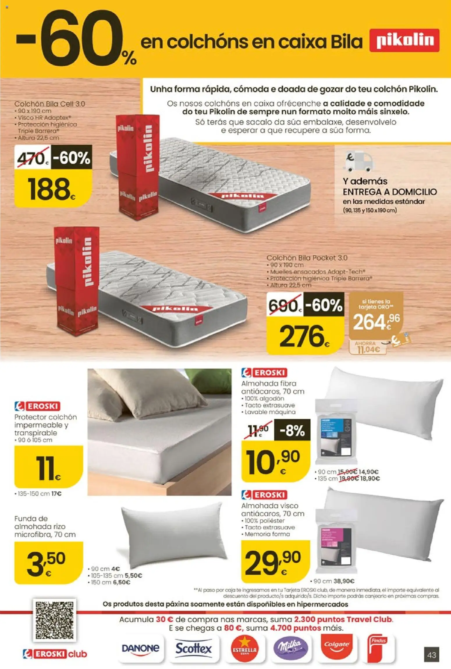 Eroski Quieres ahorrar conmigo │ válido desde el 16.04.2026 | Página: 43 | Productos: Té, Colchon, Funda, Almohada