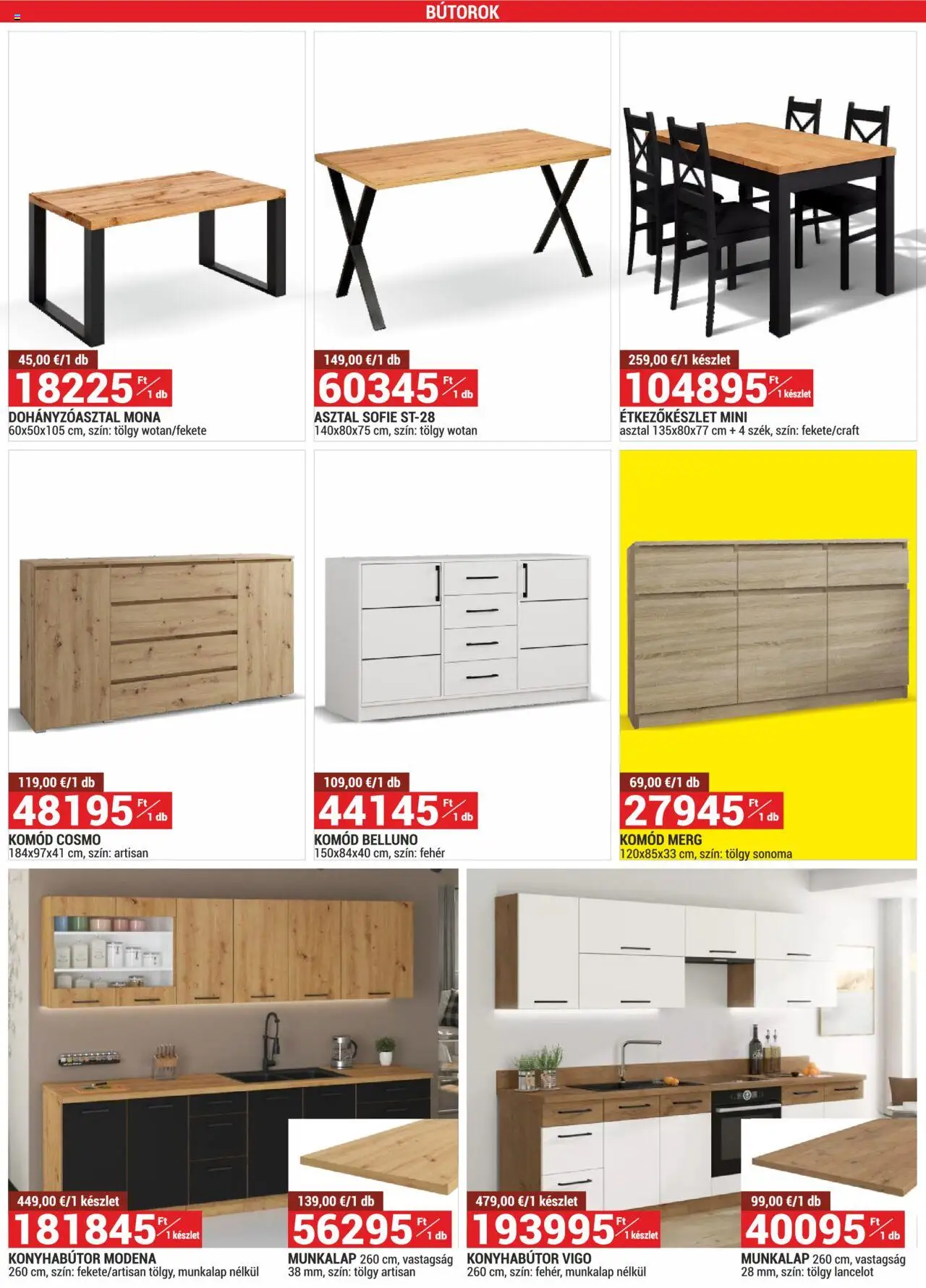 Merkury Market akciós ujság - amely érvényes a következő dátumtól: 01.08.2025 | Oldal: 18 | Termékek: Asztal, Komód, Konyhabútor, Dohányzóasztal