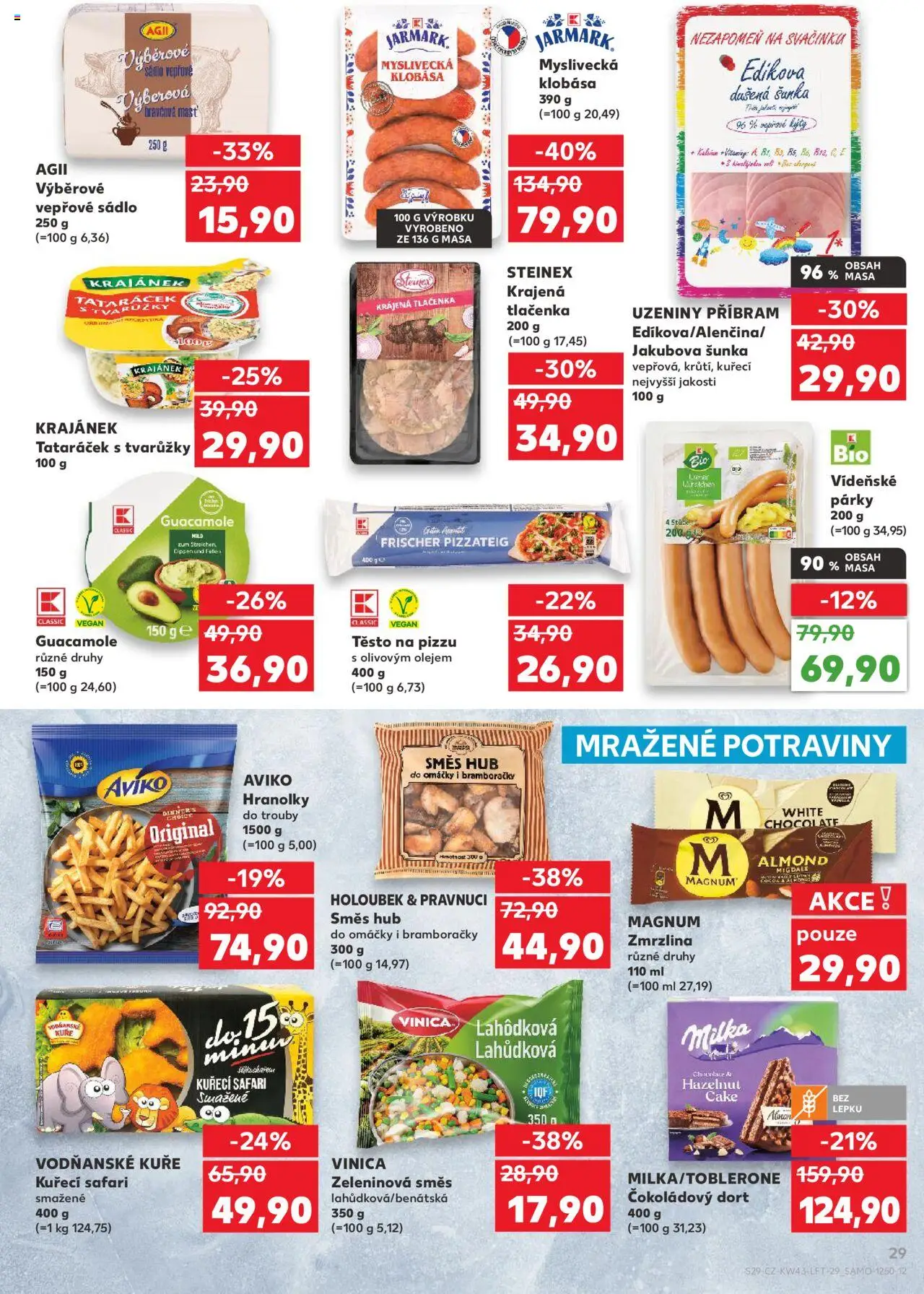 Kaufland leták - Chomutov od 22.10.2025 | Strana: 29 | Produkty: Milka, Vídeňské párky, Uzeniny, Těsto