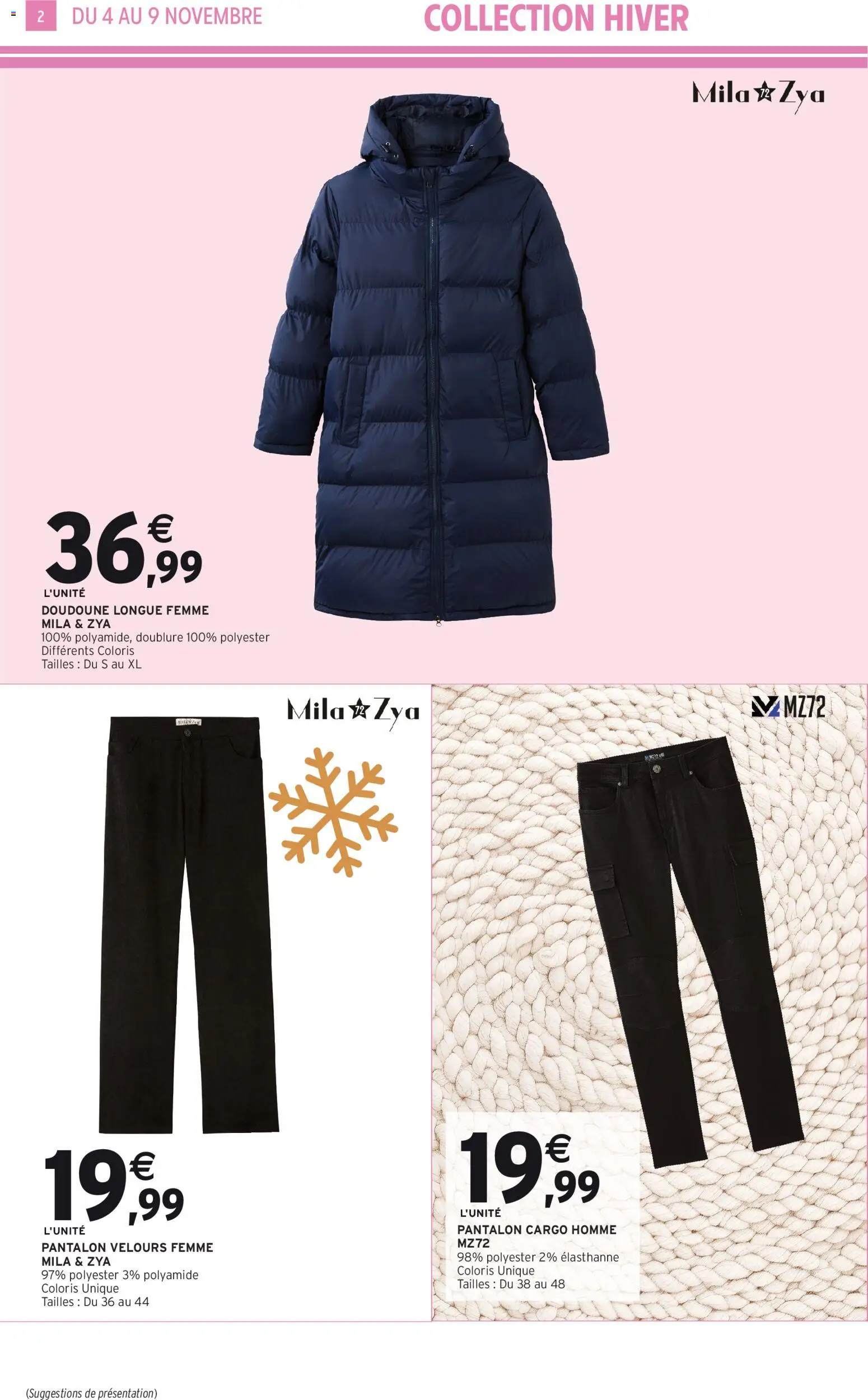 {H1} | Page: 2 | Produits: Pantalon, Doudoune