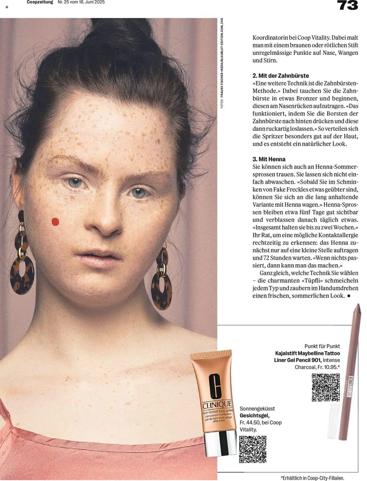 Coop Magazin ab 18.06.2025 | Seite: 73 | Produkte: Bronzer, Eyeliner, Zahnbürste, Insgesamt
