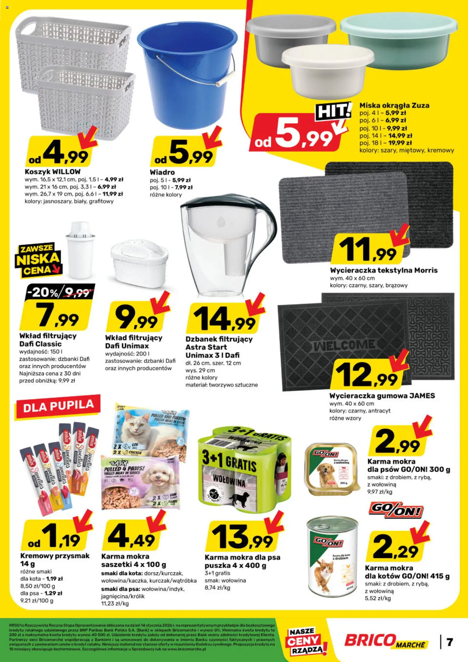 Brico Marché Gazetka od 14.01.2026 | Strona: 7 | Produkty: Dzbanek, Dzbanek filtrujący, Wycieraczka, Wołowina