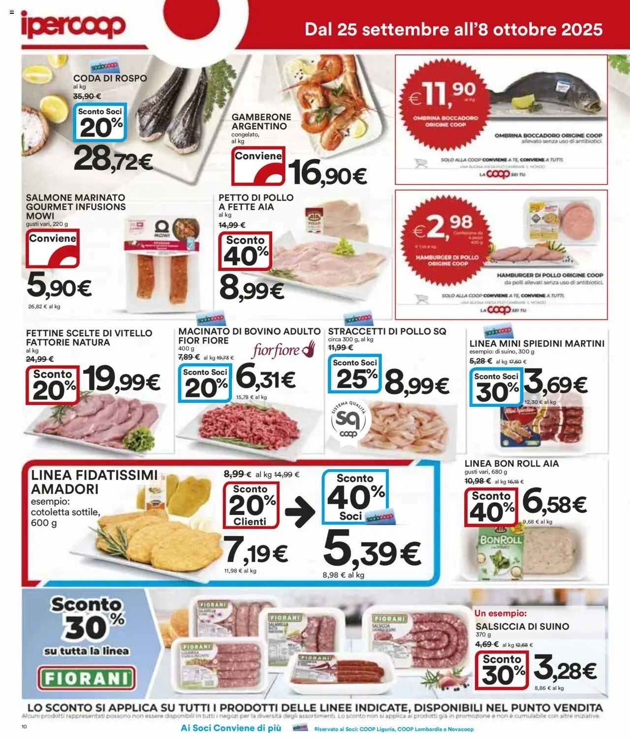 Volantino Ipercoop del 25.09.2025 | Pagina: 10 | Prodotti: Pollo, Salmone, Tè, Spiedini