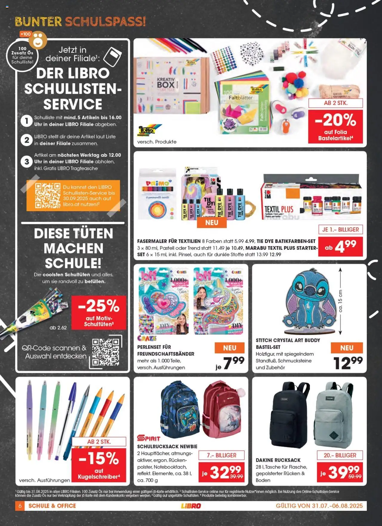 Libro Flugblatt gültig ab 31.07.2025 | Seite: 6 | Produkte: Rucksack, Uhr, Tasche, Box