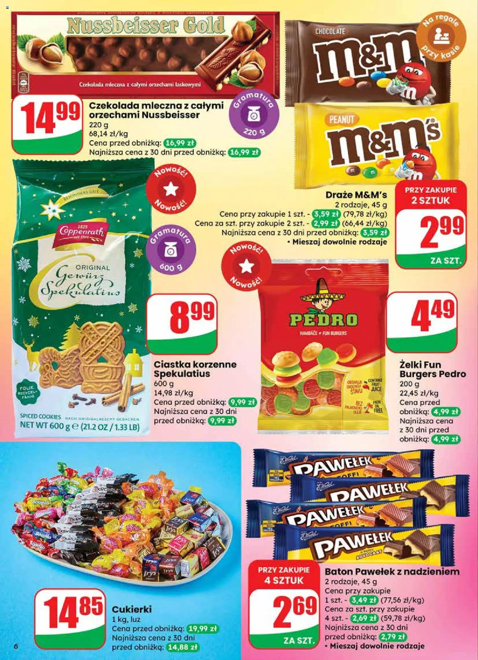 Dino Gazetka od 19.11.2025 | Strona: 6 | Produkty: M&M's, Czekolada, Ciastka korzenne, Cukierki