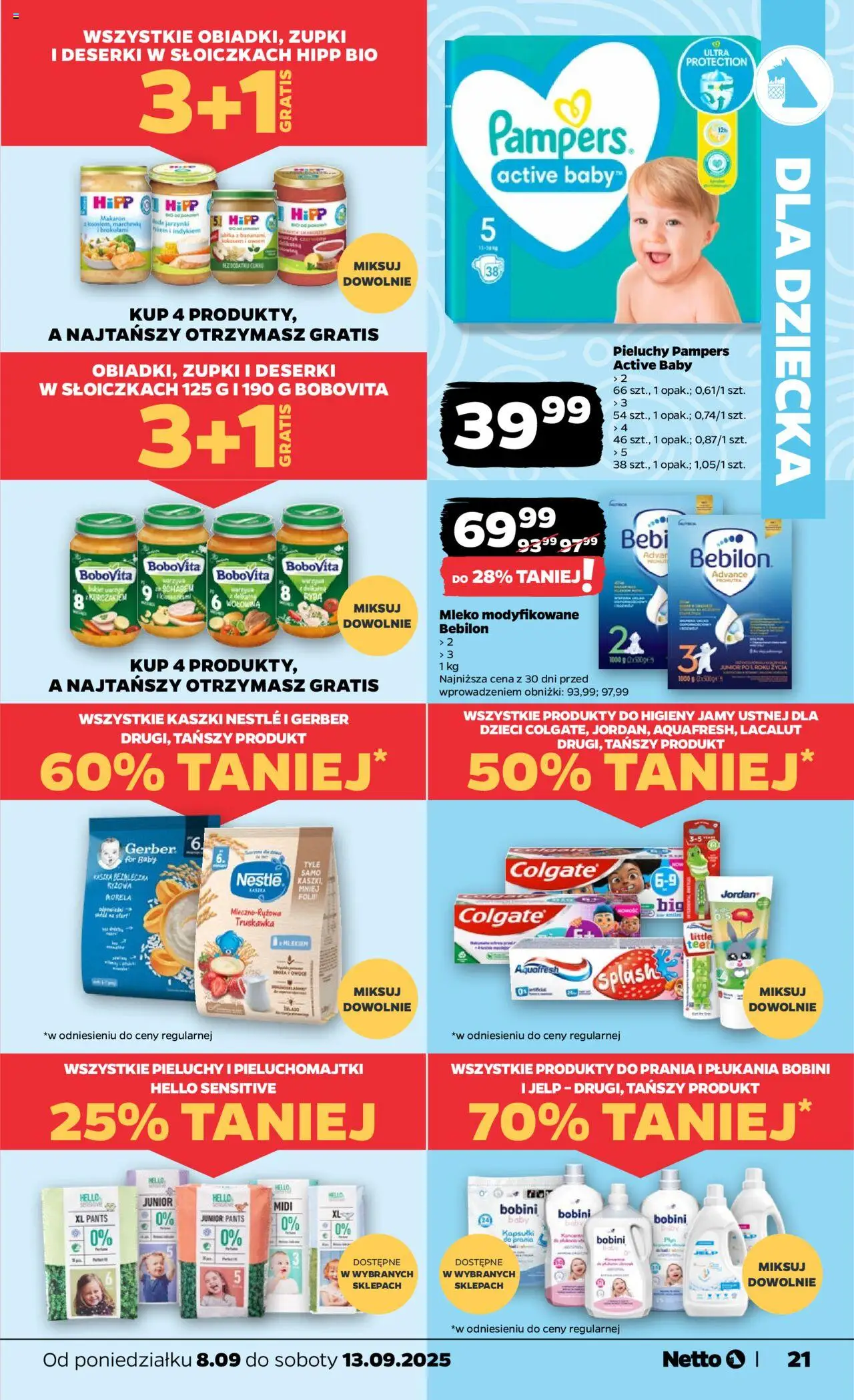 Netto gazetka - Spożywcza od 08.09.2025 | Strona: 21 | Produkty: Pieluchomajtki, Wołowina, Marchewka, Ryba
