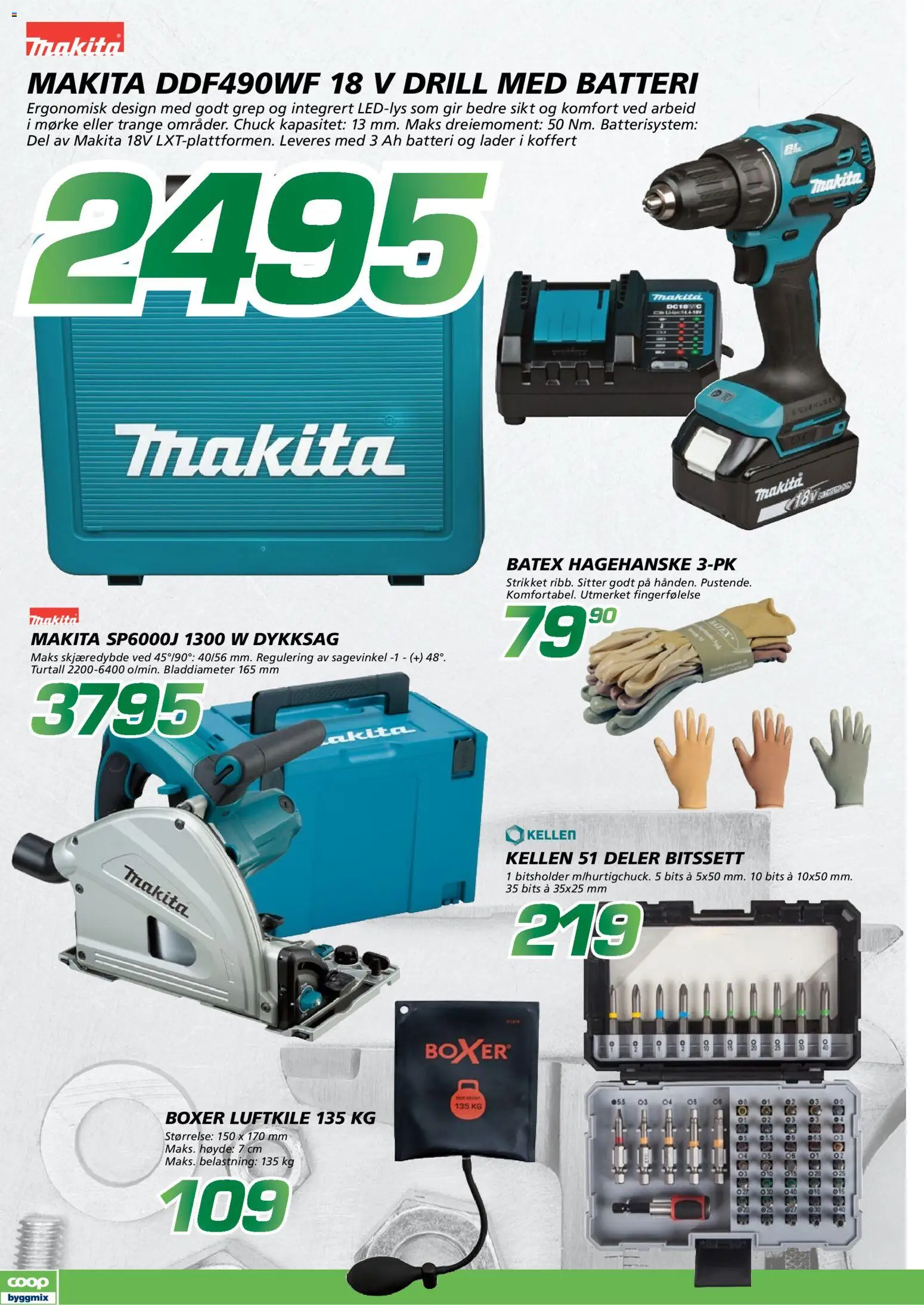 {H1} | Side: 6 | Produkter: Drill, Boxer, Koffert, Batteri