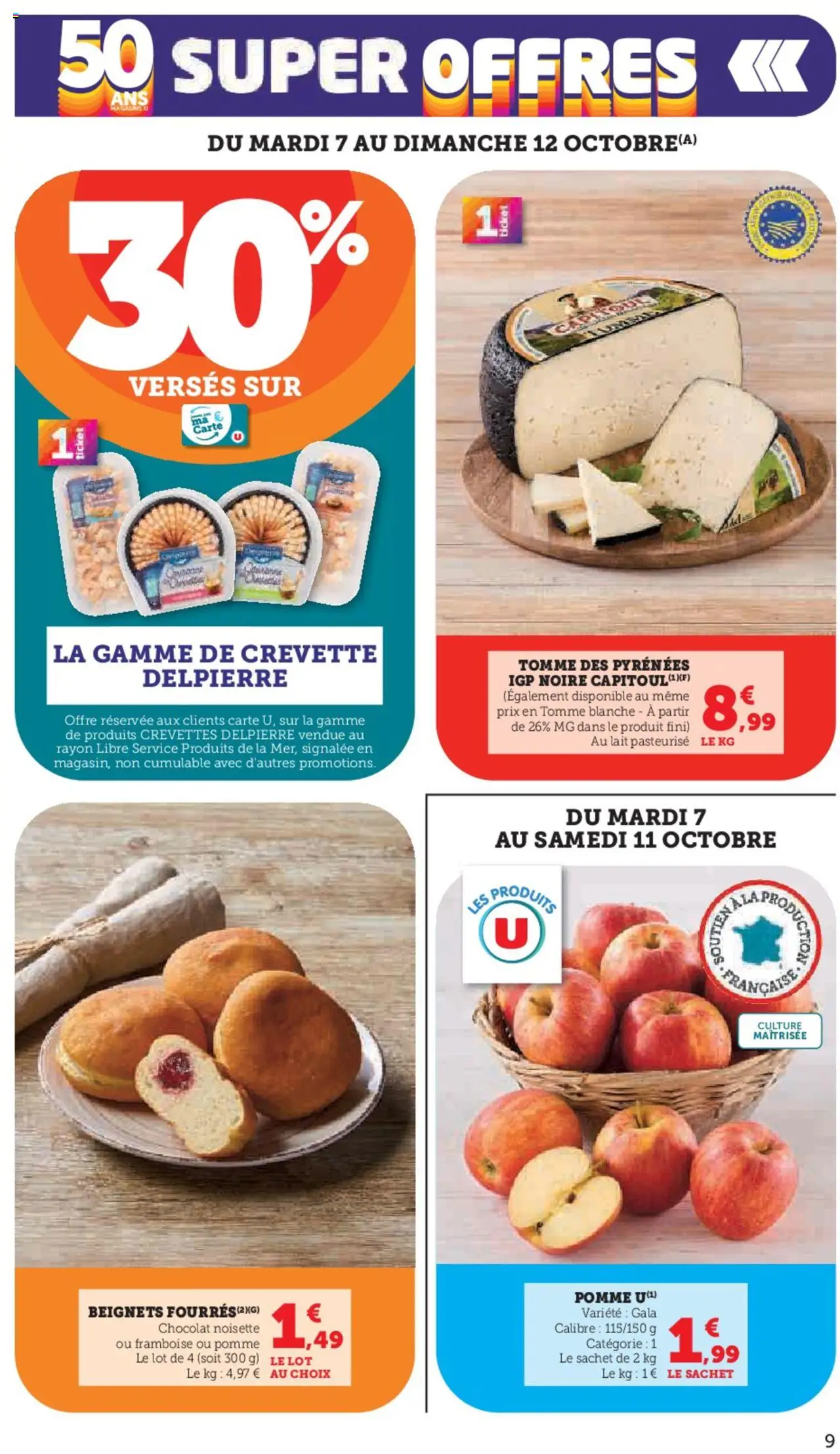 {H1} | Page: 9 | Produits: Framboise, Noisette, Pomme, Crevettes