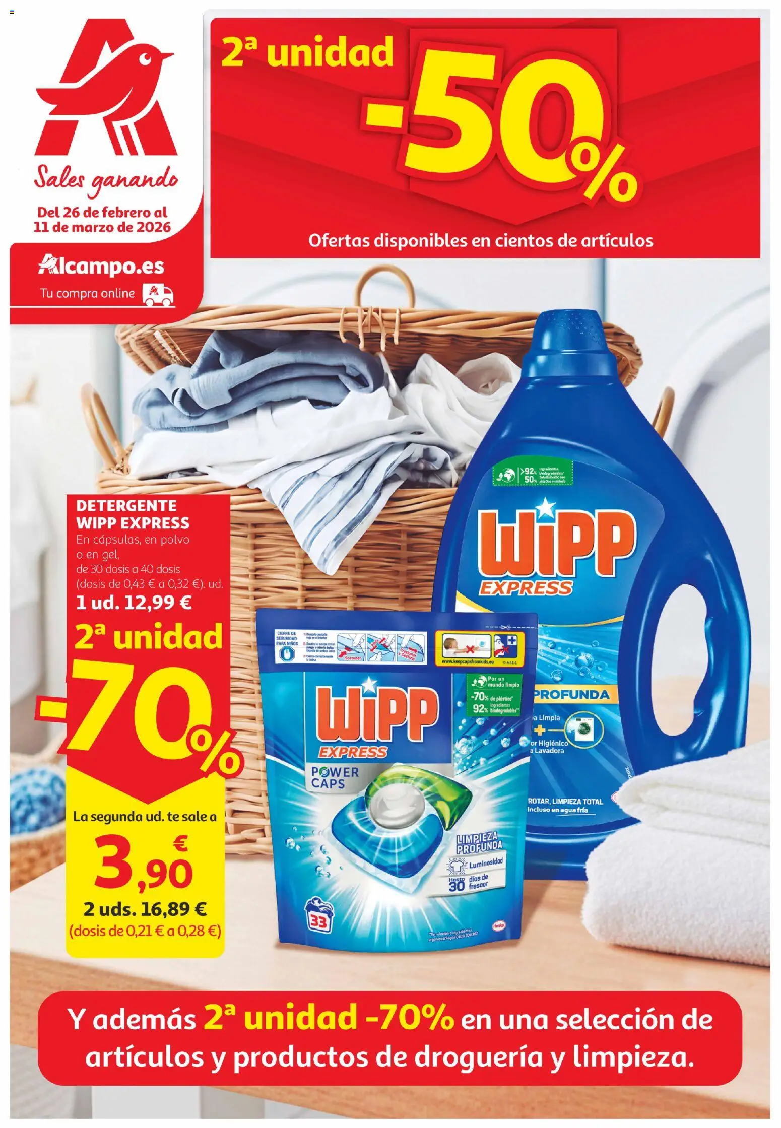 Alcampo -  Canarias │ válido desde el 26.02.2026 | Página: 1 | Productos: Polvo, Detergente, Té, Lavadora