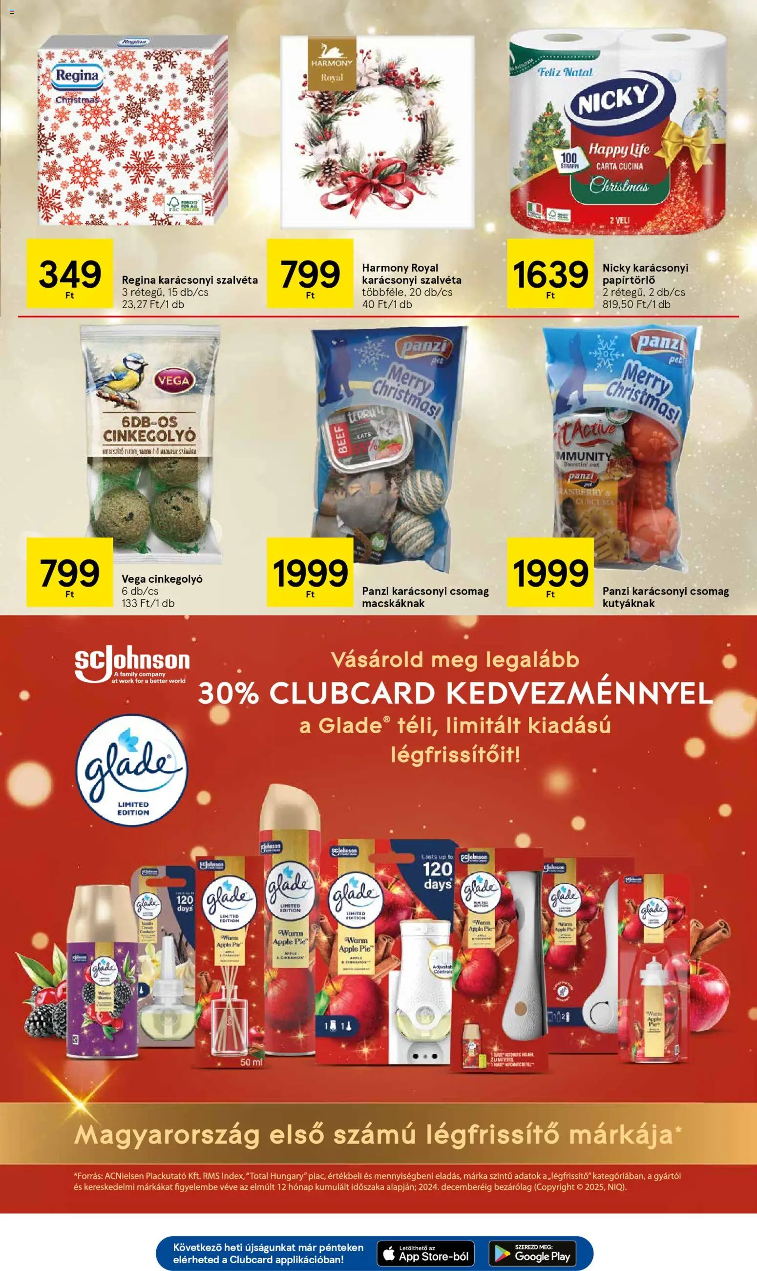 Tesco akciós ujság - amely érvényes a következő dátumtól: 11.12.2025 | Oldal: 39 | Termékek: Papírtörlő, Légfrissítő