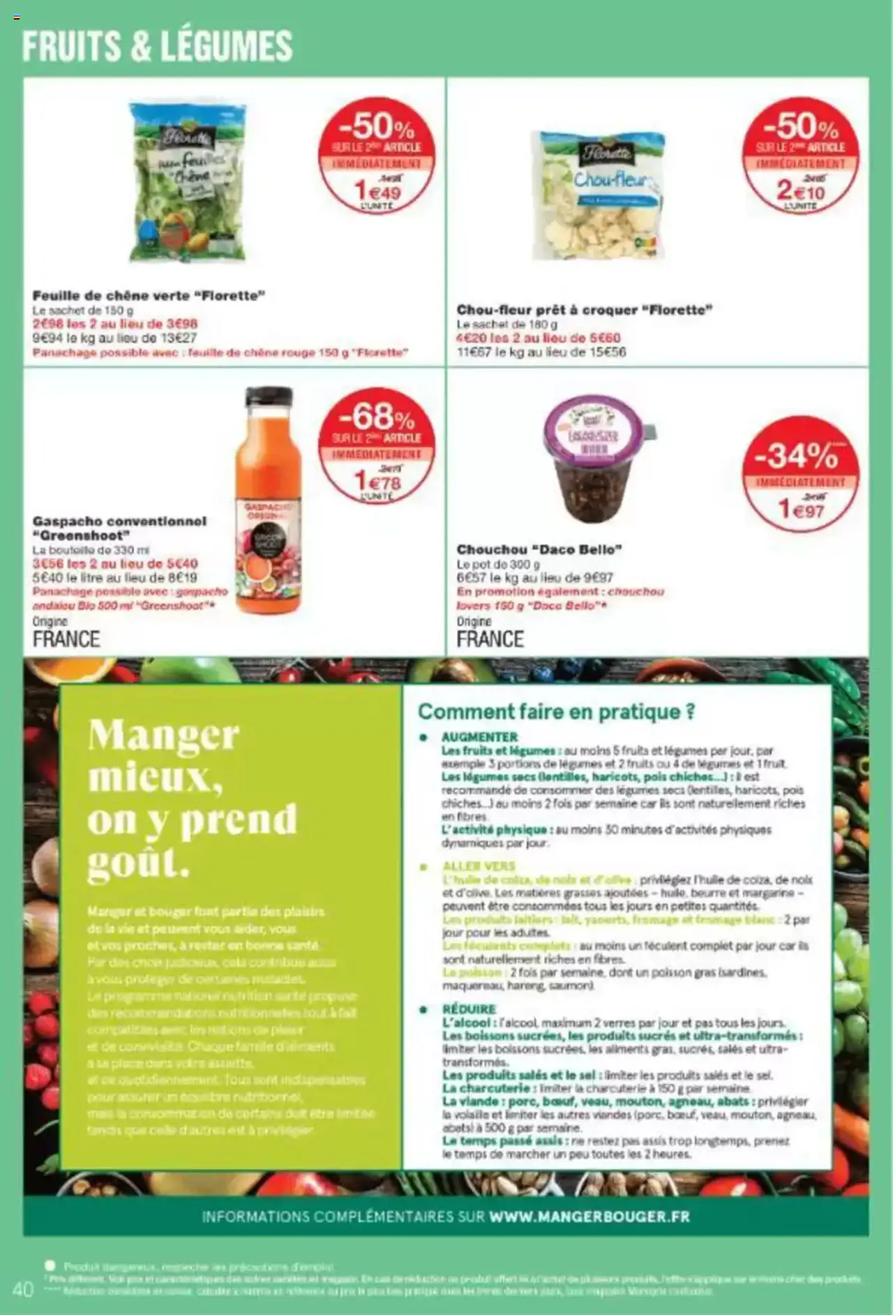  | Page: 40 | Produits: Mais, Fromage blanc, Beurre, Fromage