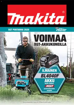 Katso Makita tarjoukset - XGT Puutarha 2025 voimassa alkaen 20.03.2025