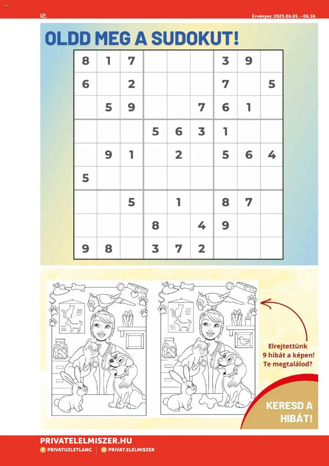 PRIVÁT akciós ujság - amely érvényes a következő dátumtól: 05.06.2025 | Oldal: 12 | Termékek: Puzzle