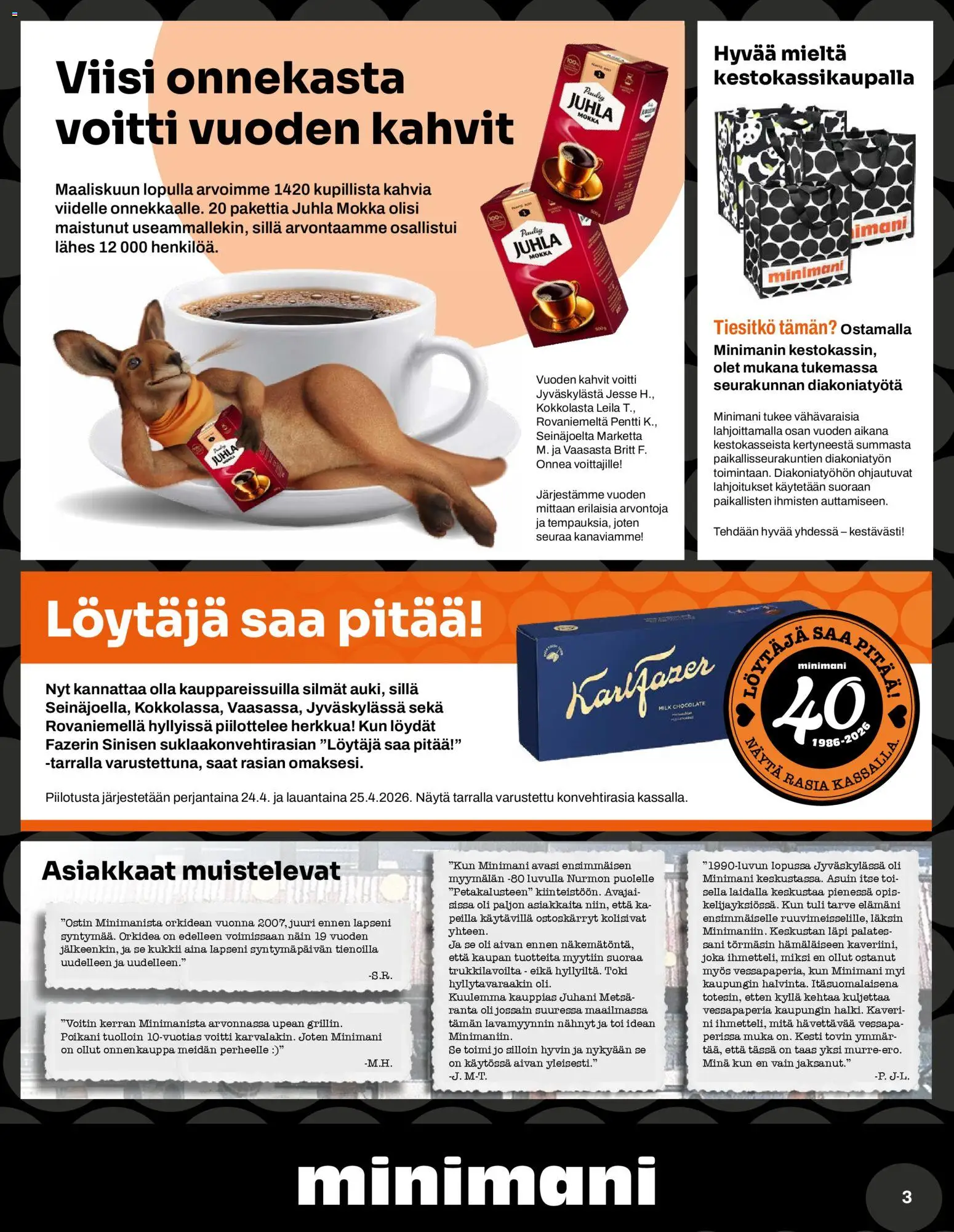 Minimani tarjoukset – voimassa 22.04.2026 alkaen | Sivu: 3 | Tuotteet: Juhla Mokka