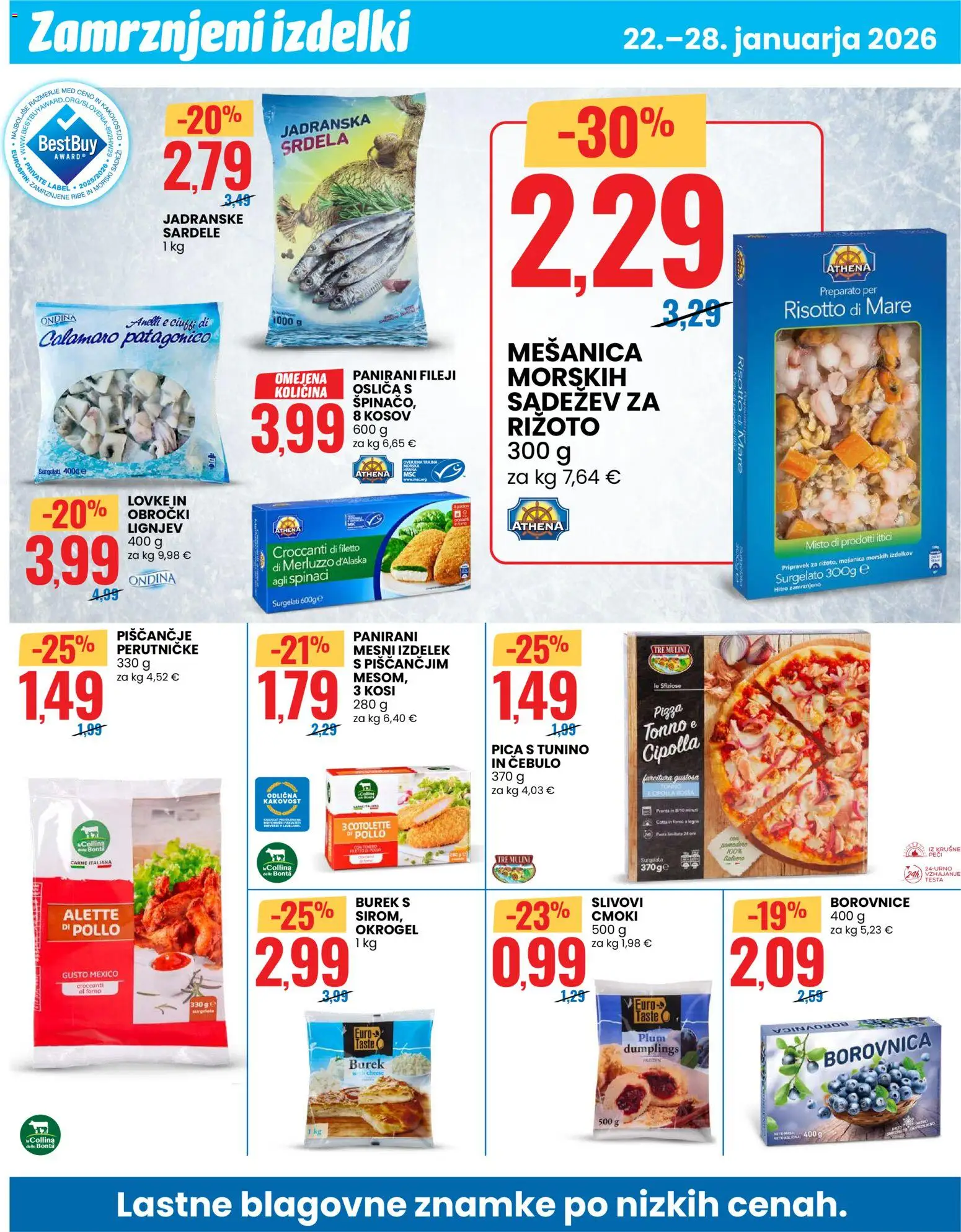 Novi Eurospin katalog ponudbe – veljaven od 22.01.2026 | Stran: 6 | Izdelki: Tuna, Sardele, Borovnice, Ribe