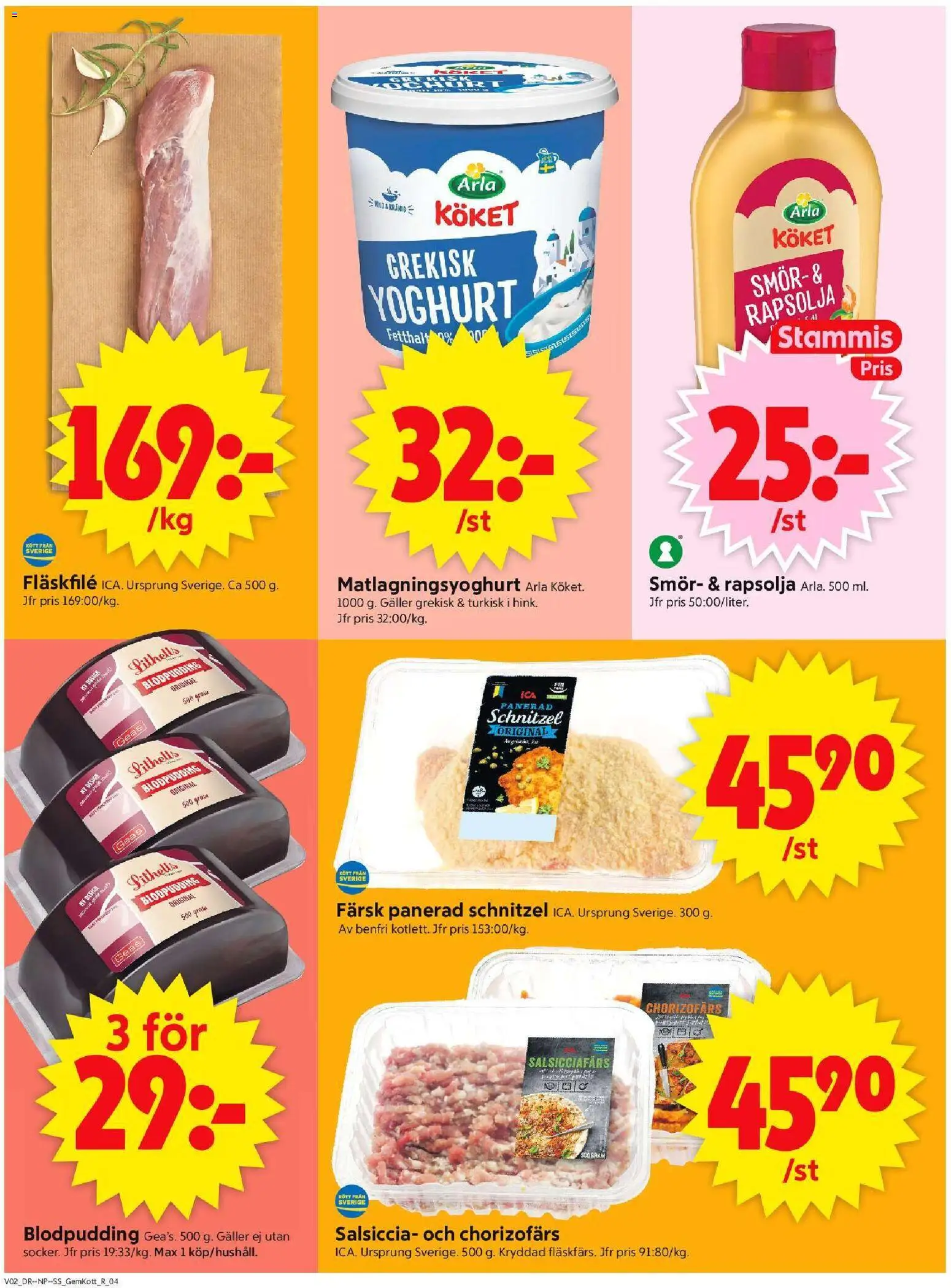 ICA Supermarket reklamblad aktuell från 05.01.2026 | Sida: 4 | Produkter: Galler, Smör, Rapsolja, Yoghurt