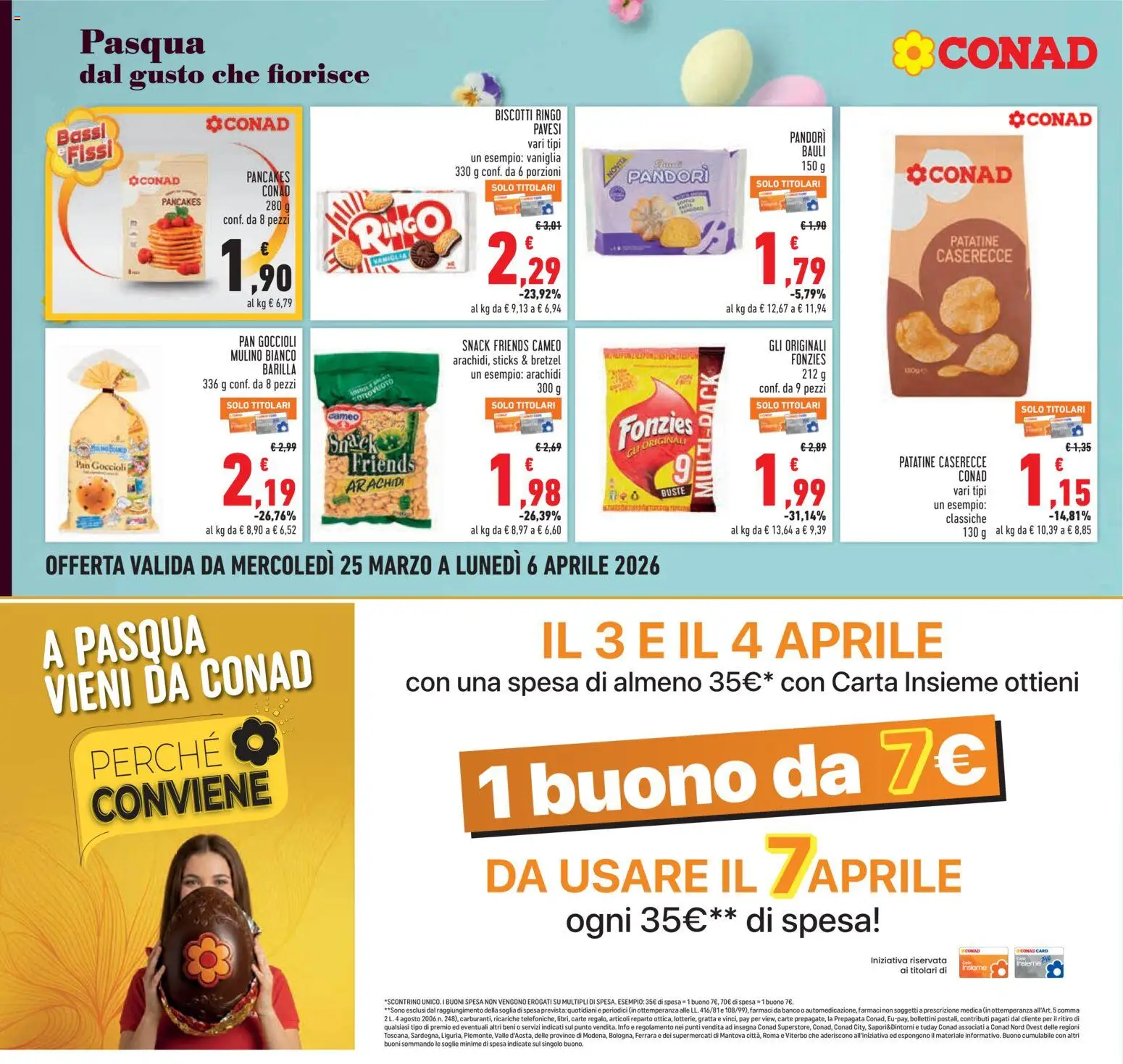 Volantino Conad del 25.03.2026 | Pagina: 18 | Prodotti: Bretzel, Patatine, Pandoro, Arachidi