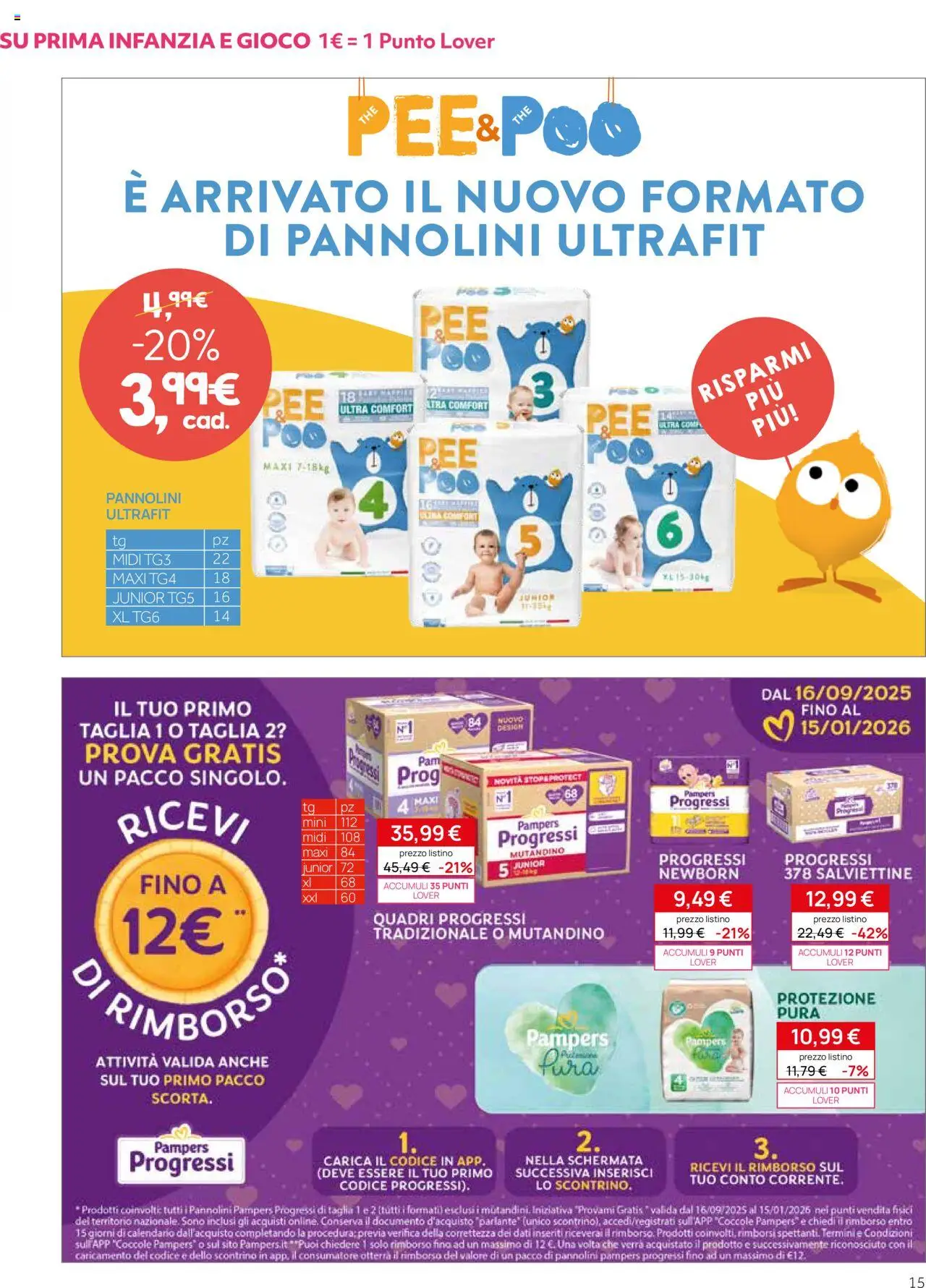 Volantino Prenatal del 09.10.2025 | Pagina: 15 | Prodotti: Pannolini, Pampers, Gioco