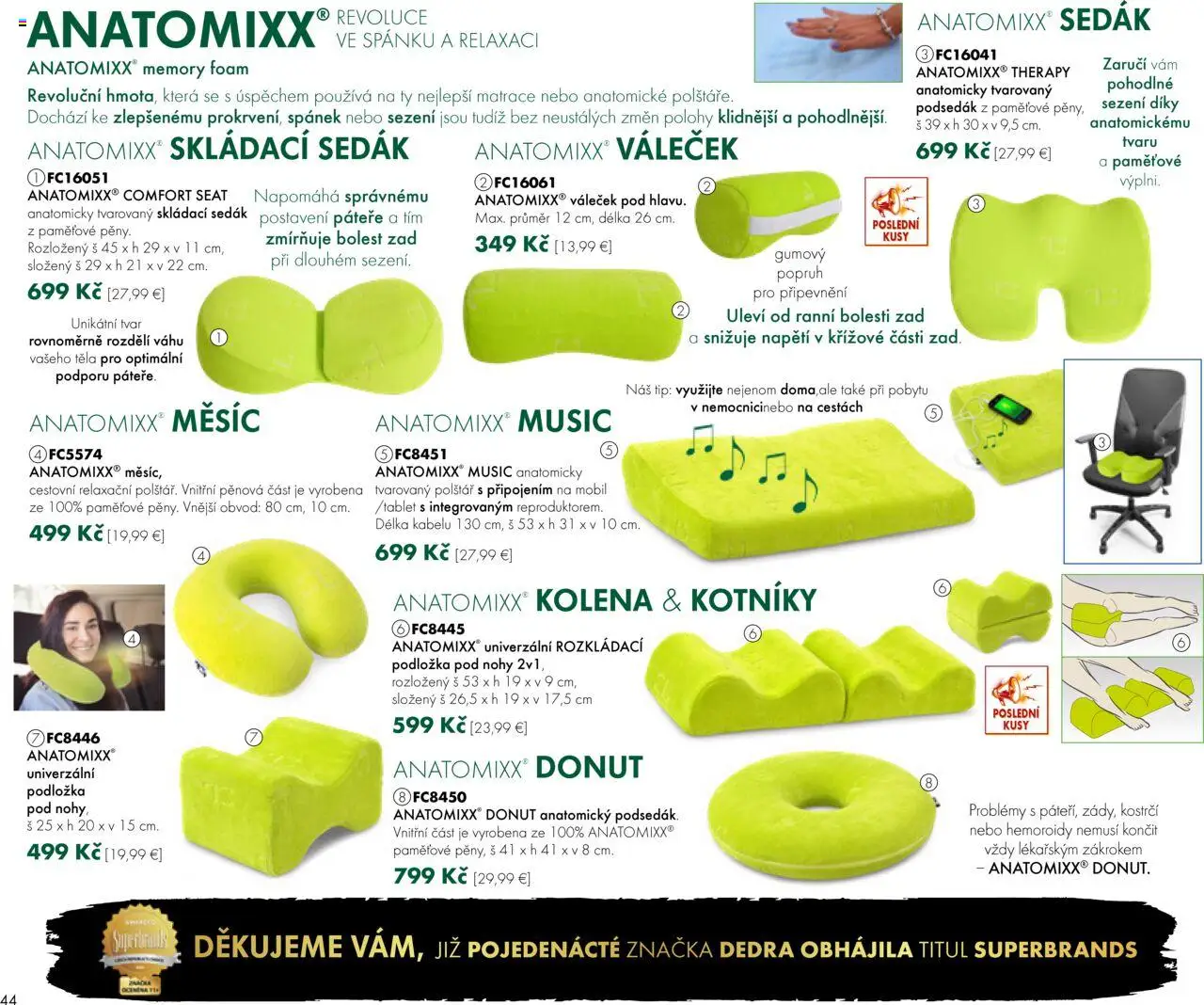 Dedra Katalog 7 2025 │ platný od 20.06.2025 | Strana: 44 | Produkty: Matrace, Mobil, Donut