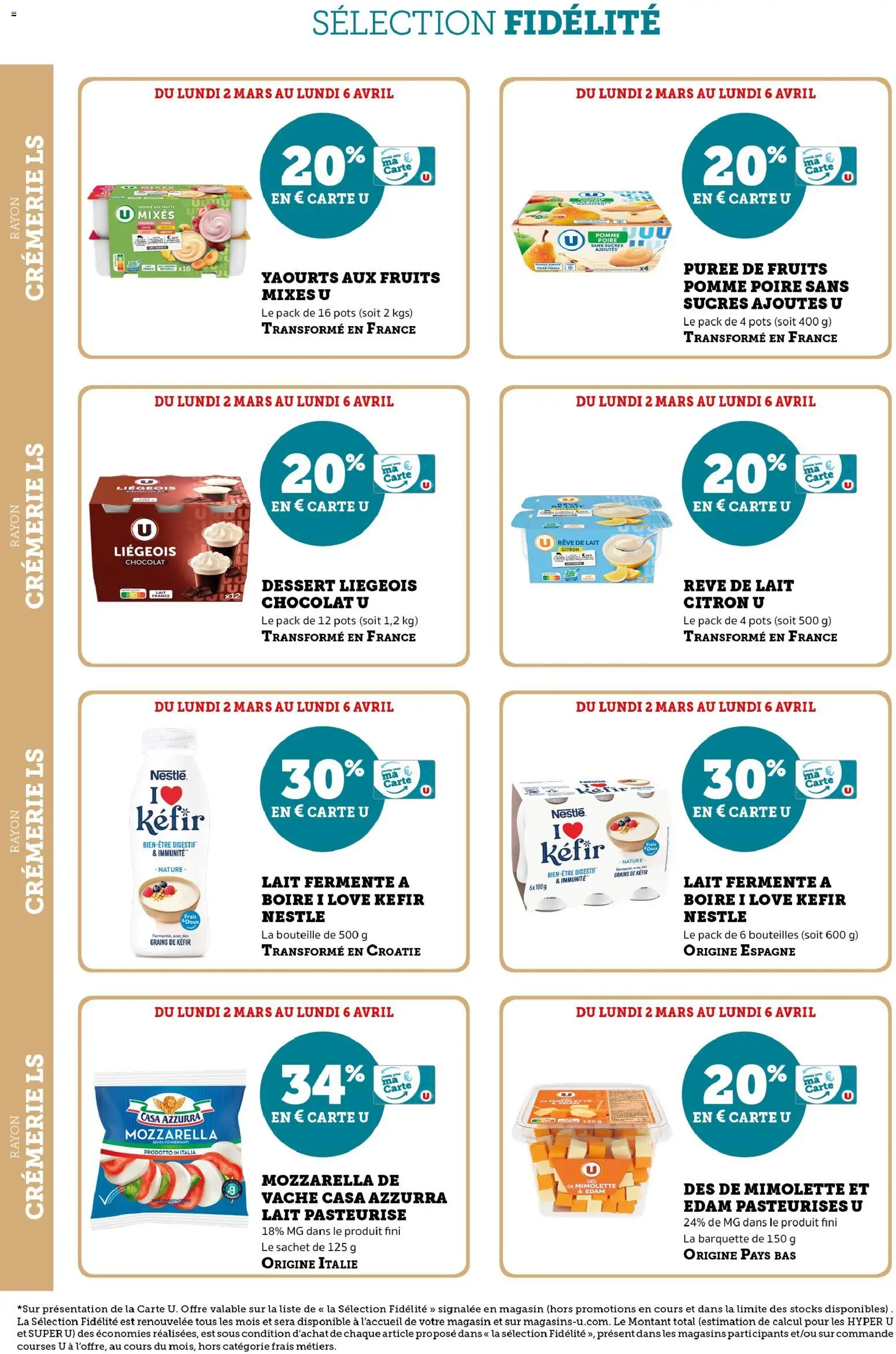 {H1} | Page: 4 | Produits: Yaourts, Poire, Kefir, Chocolat