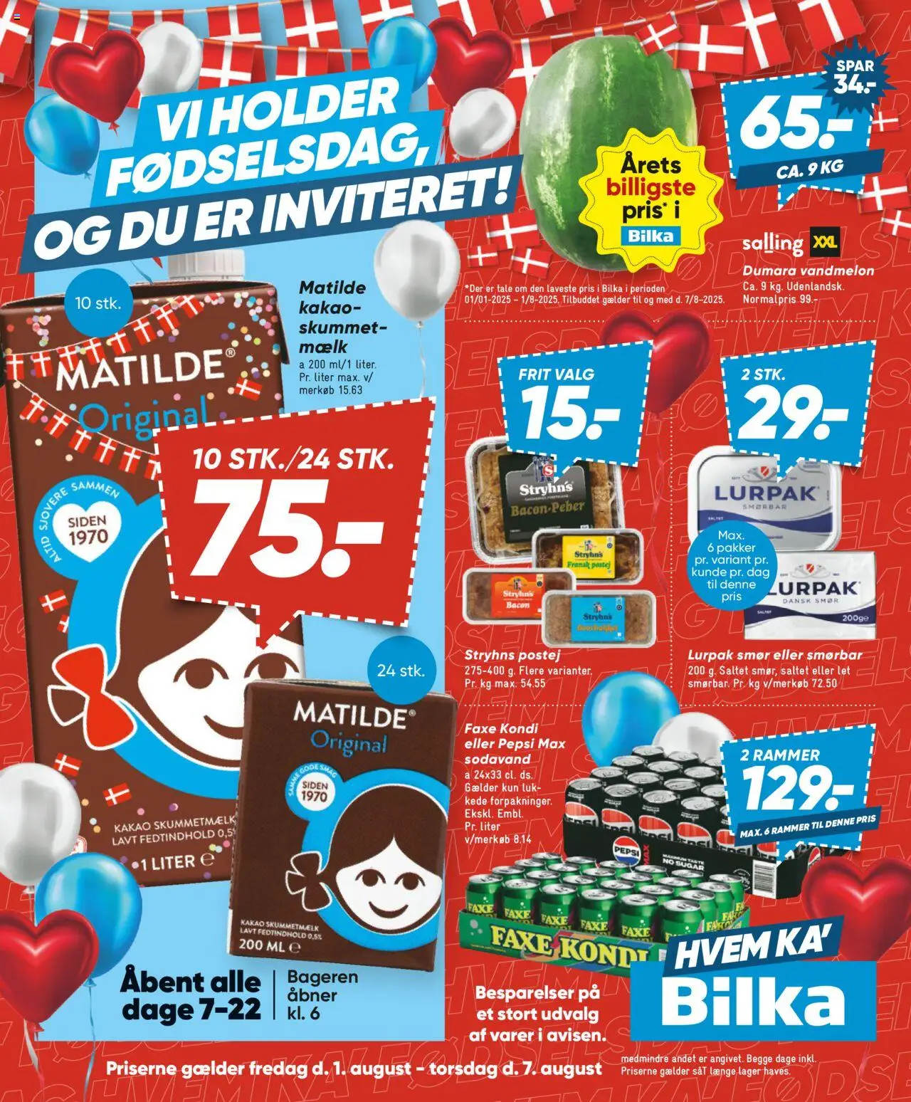 Bilka Tilbudsavis gyldig fra 01.08.2025 | Side: 1 | Produkter: Rammer, Sodavand, Pepsi, Pepsi Max