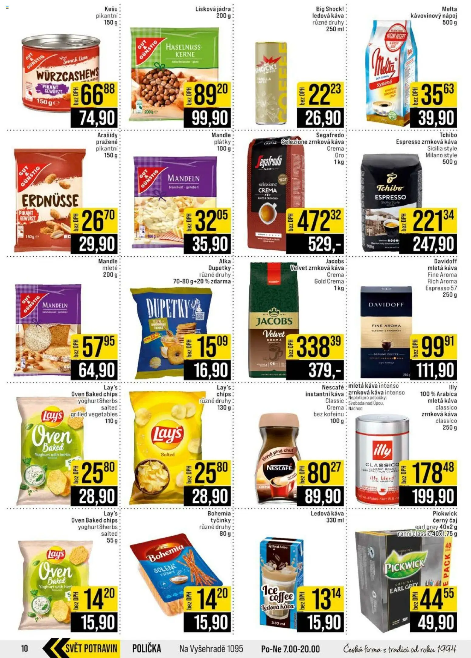 Jip leták - Cash & Carry od 01.04.2026 | Strana: 10 | Produkty: Instantní káva, Tyčinky, Illy, Mandle