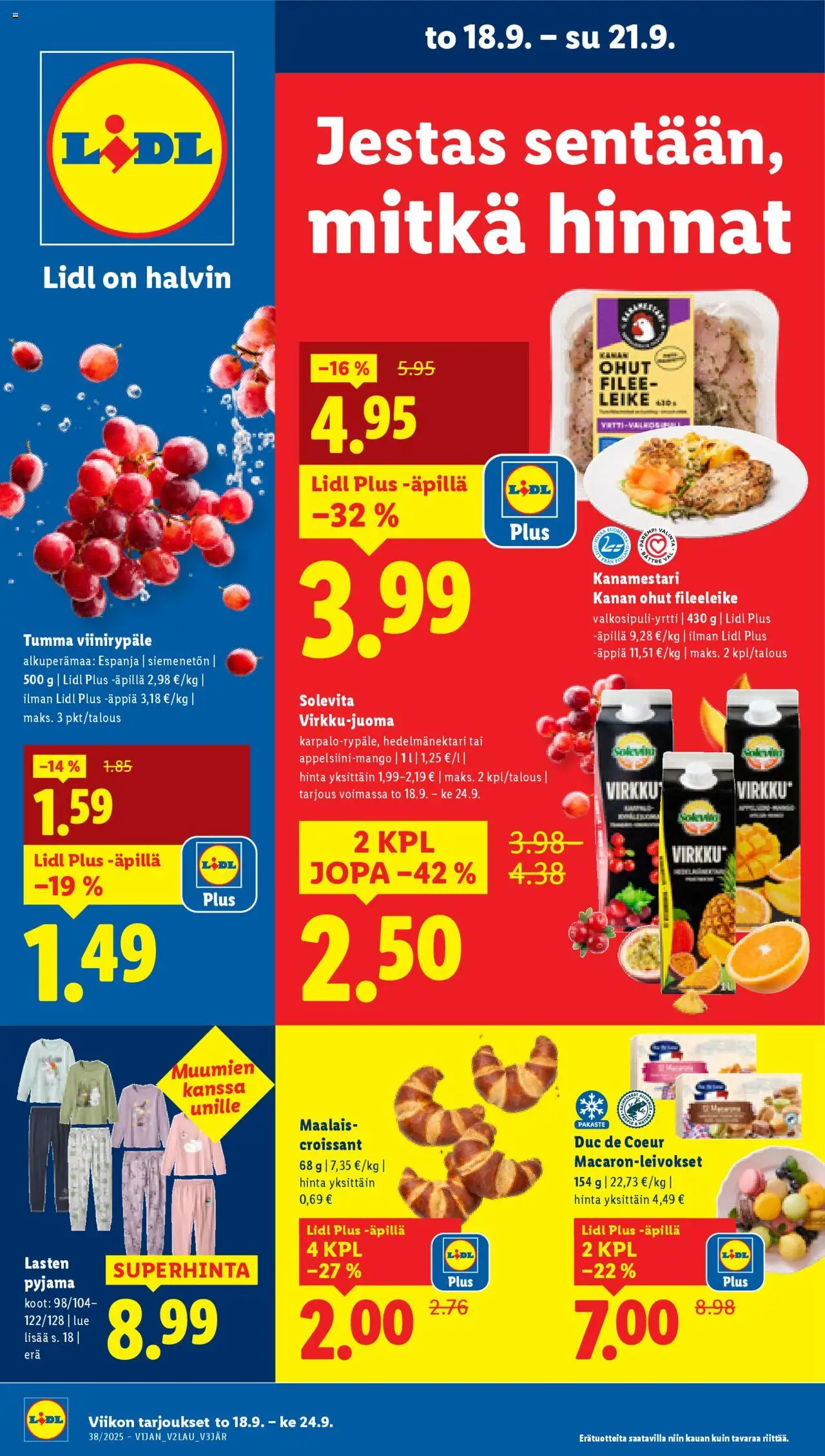 Lidl tarjoukset – voimassa 18.09.2025 alkaen | Sivu: 1 | Tuotteet: Pyjama
