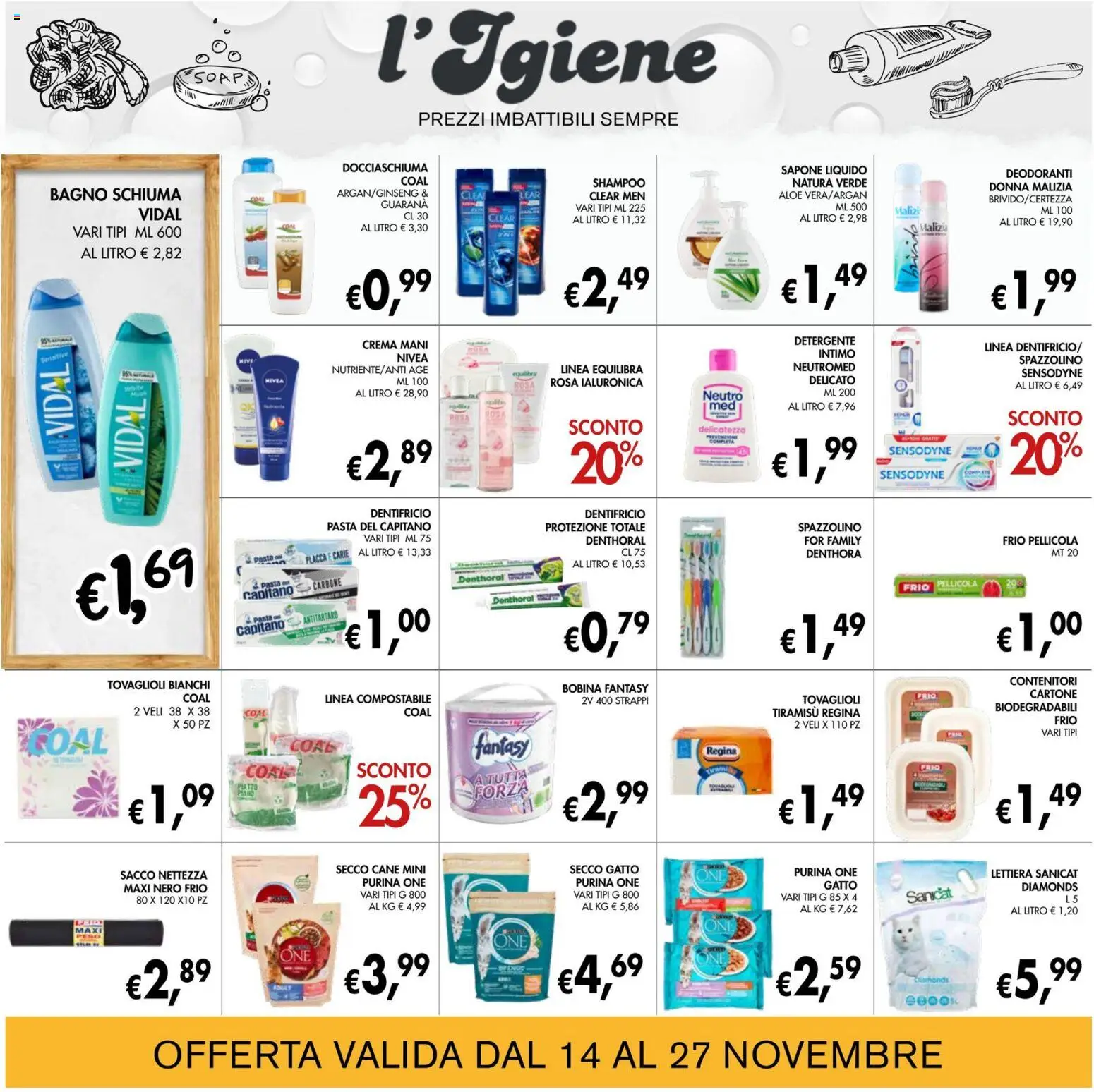 Volantino Coal del 14.11.2025 | Pagina: 23 | Prodotti: Crema, Spazzolino, Pasta, Piatto