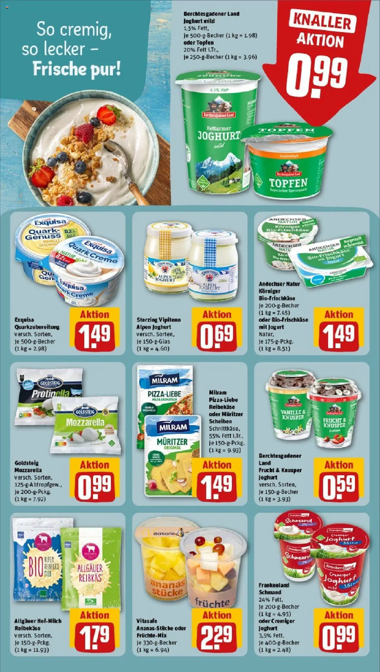 Rewe prospekt Massbach	 - gültig ab dem 08.06.2025 | Seite: 18 | Produkte: Quark, Joghurt, Creme, Reibekase