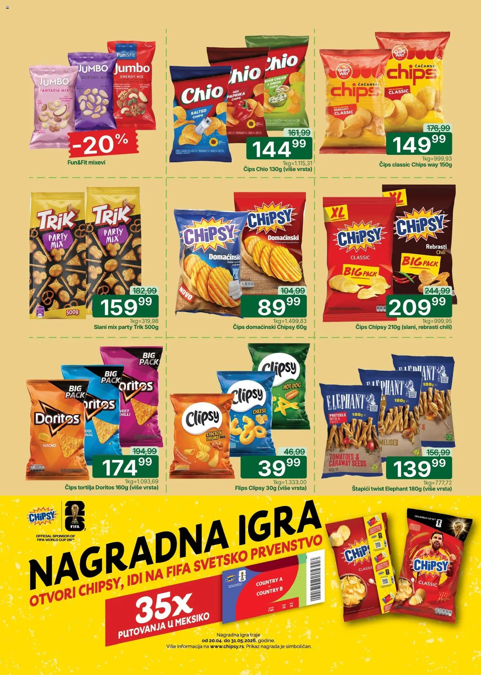Univerexport katalog - važi od 13.04.2026 | Strana: 20 | Proizvode: Protein, Paprika, Doritos, Hot dog