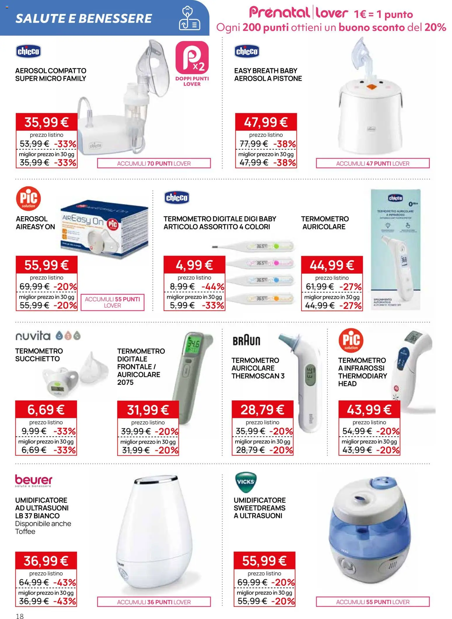 Volantino Prenatal del 09.01.2026 | Pagina: 18 | Prodotti: Auricolari, Termometro