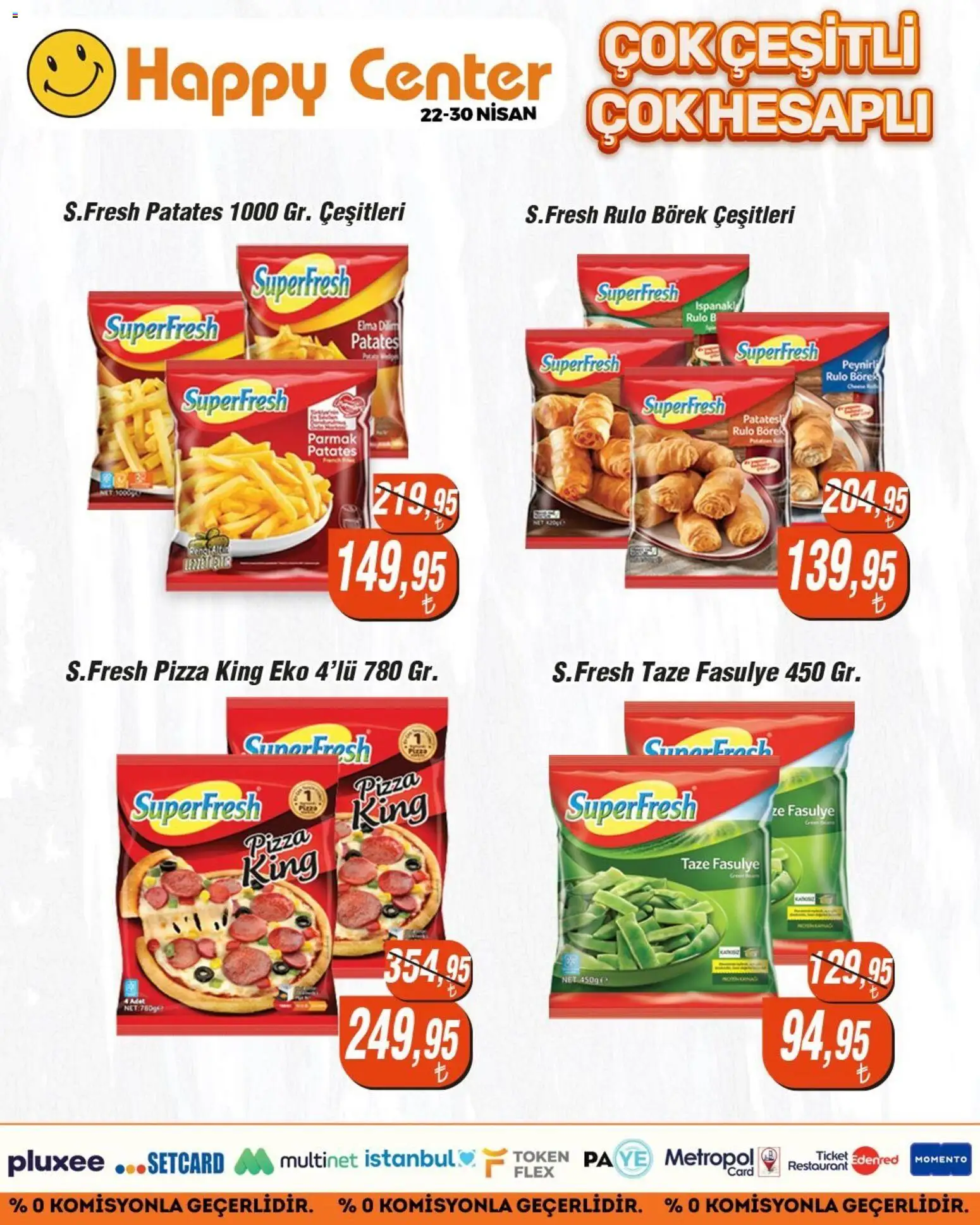 Happy Center Katalog - 22.04.2026 tarihinden itibaren geçerlidir | Sayfa: 13 | Ürünler: Fasulye, Pizza, Elma, Patates