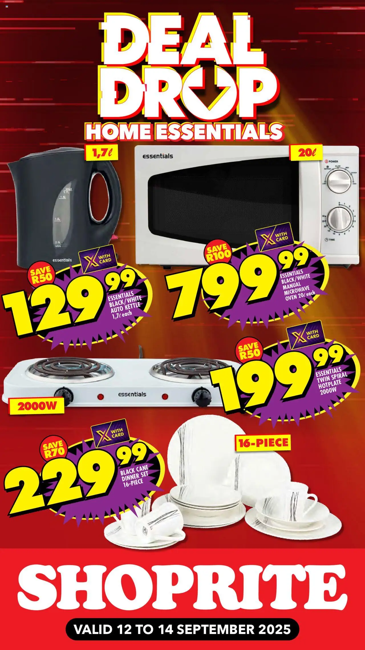New Shoprite catalogue – valid from 12.09.2025 | Page: 2 | Products: Oven, Kettle