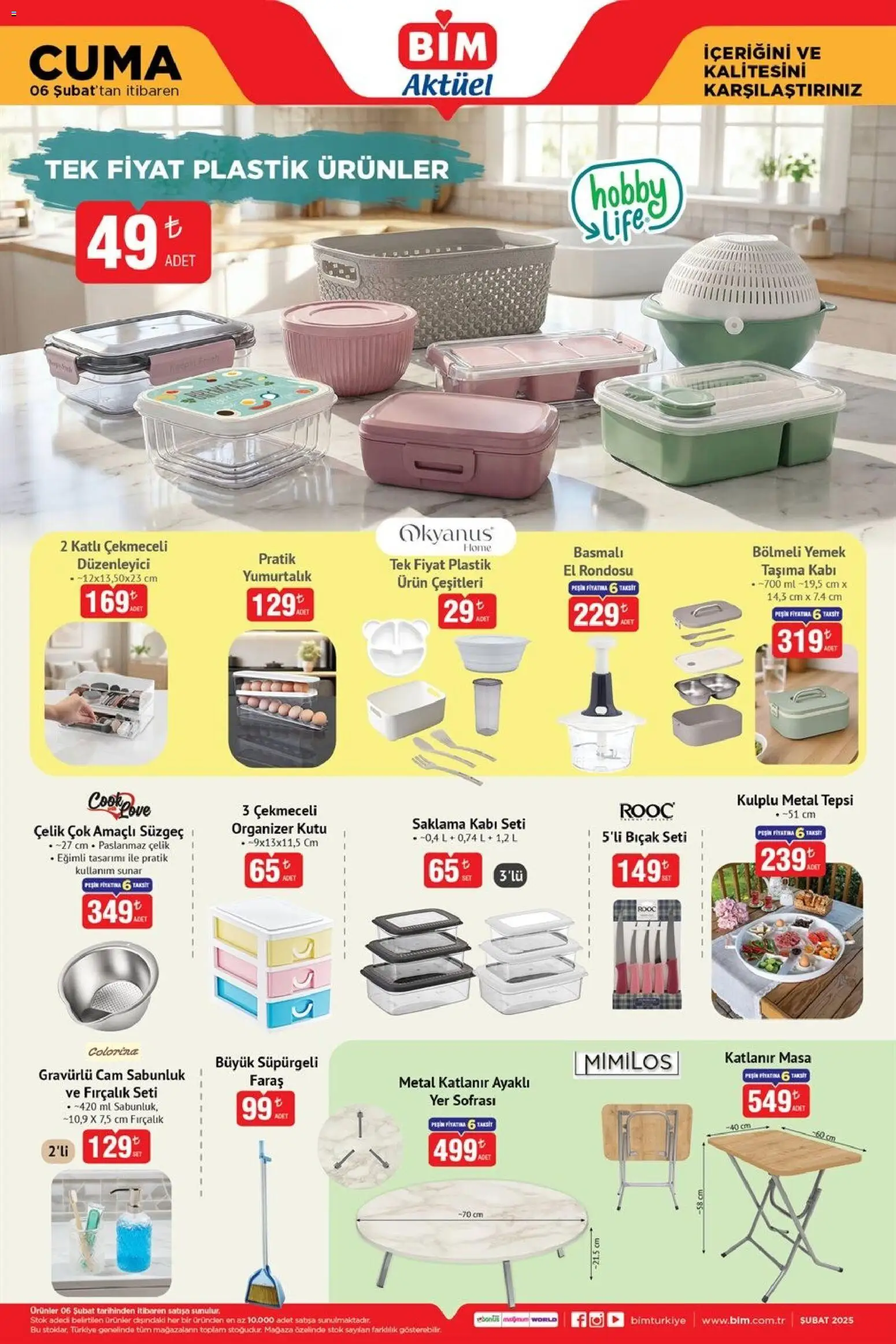 BİM Katalog Cuma - 06.02.2026 tarihinden itibaren geçerlidir | Sayfa: 5 | Ürünler: Masa, Kutu, Tepsi, Sabunluk
