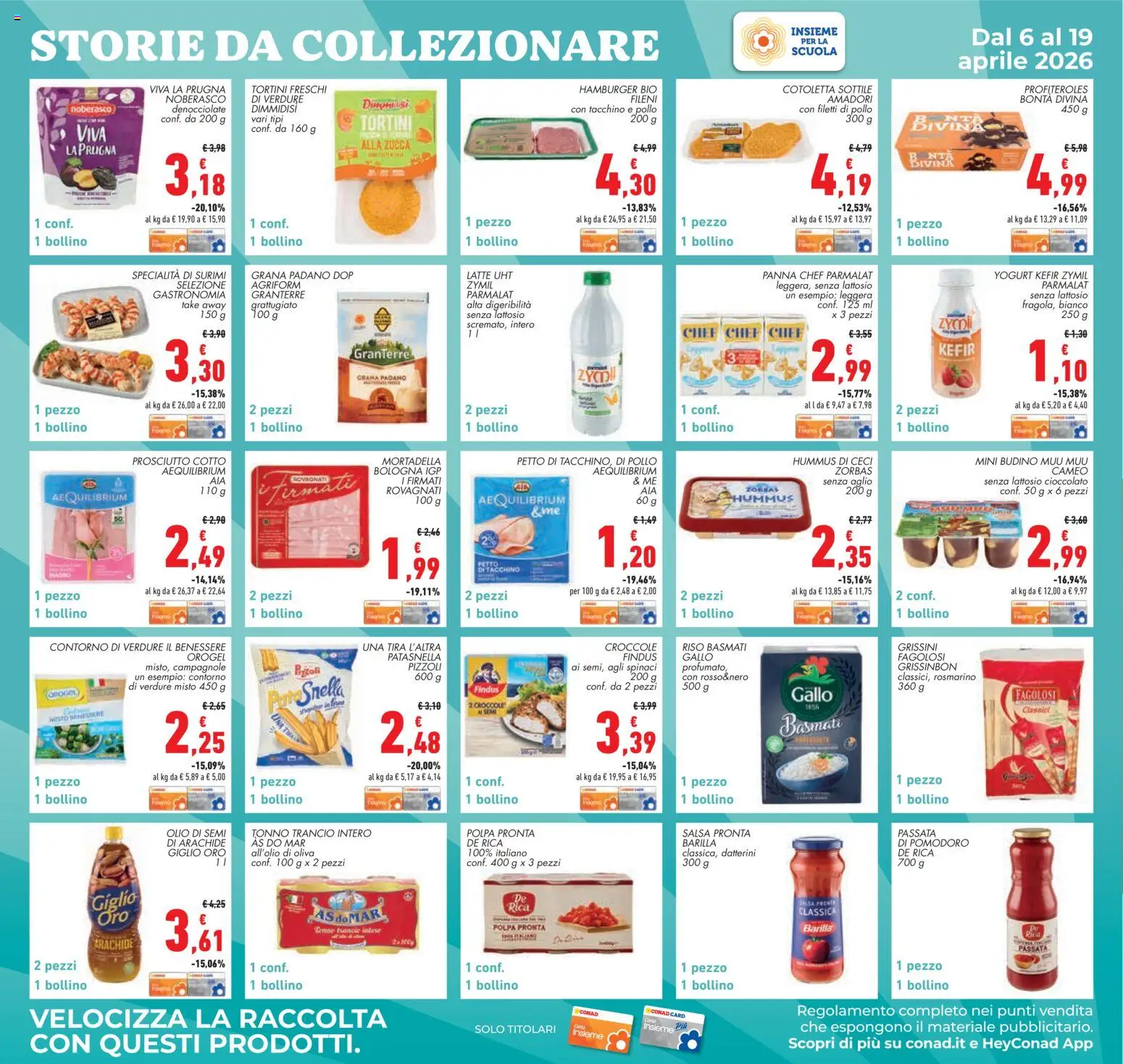 Volantino Conad del 08.04.2026 | Pagina: 26 | Prodotti: Riso, Panna, Hummus, Grana Padano