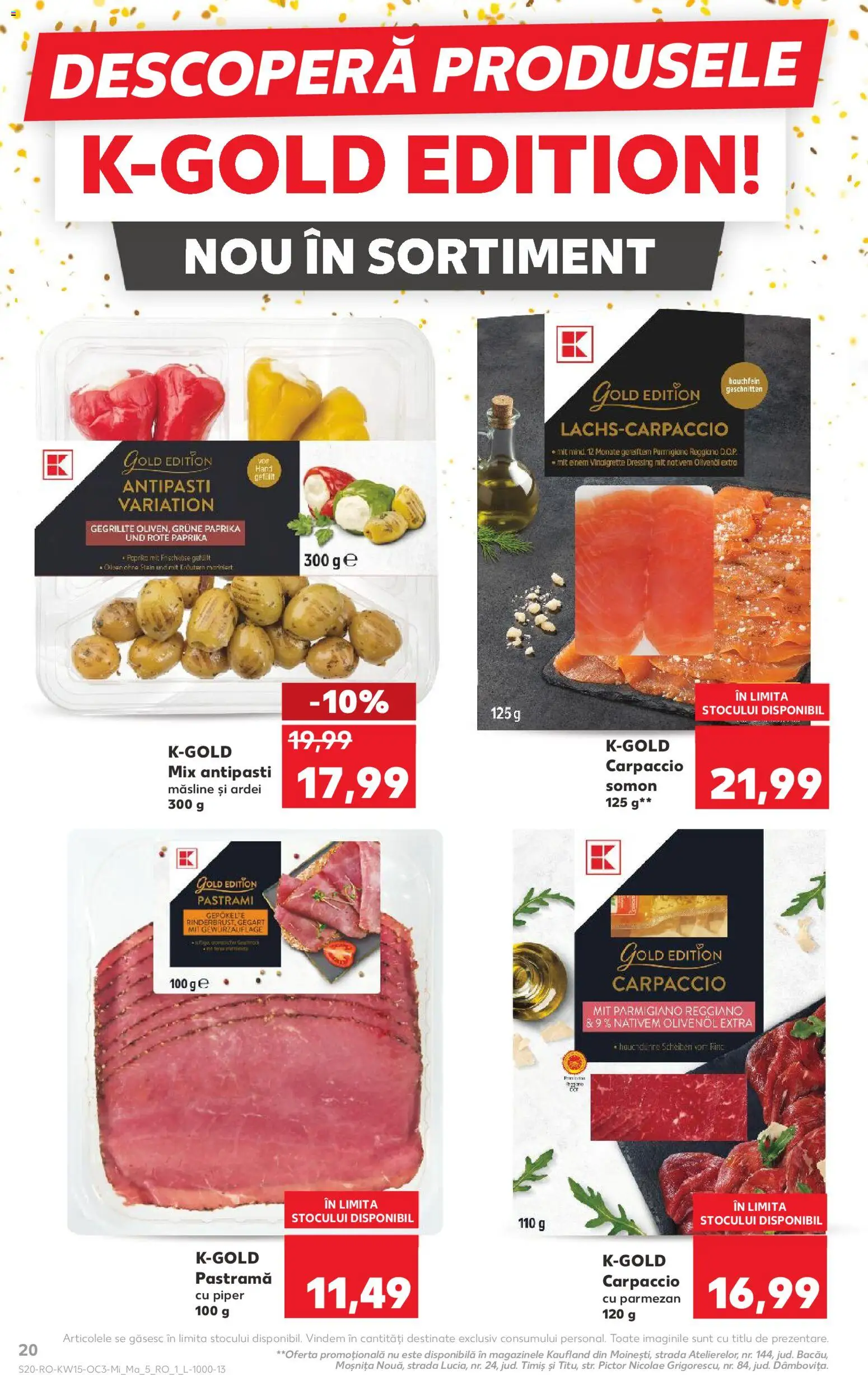 Kaufland RO akciós ujság - amely érvényes a következő dátumtól: 08.04.2026 | Oldal: 20 | Termékek: Antipasti, Pastrami
