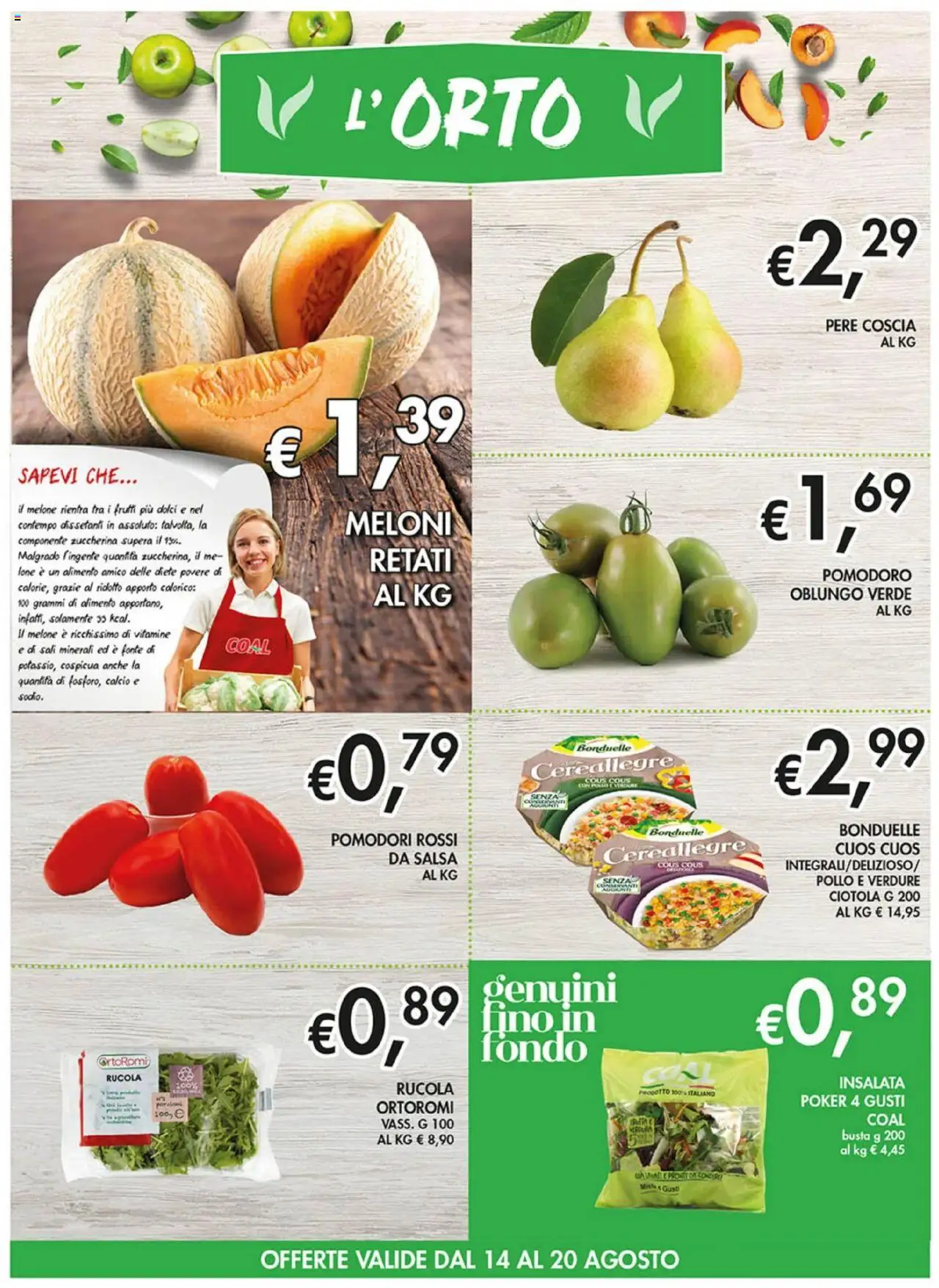 Volantino Coal del 14.08.2025 | Pagina: 2 | Prodotti: Pollo, Insalata, Pomodoro, Cous cous