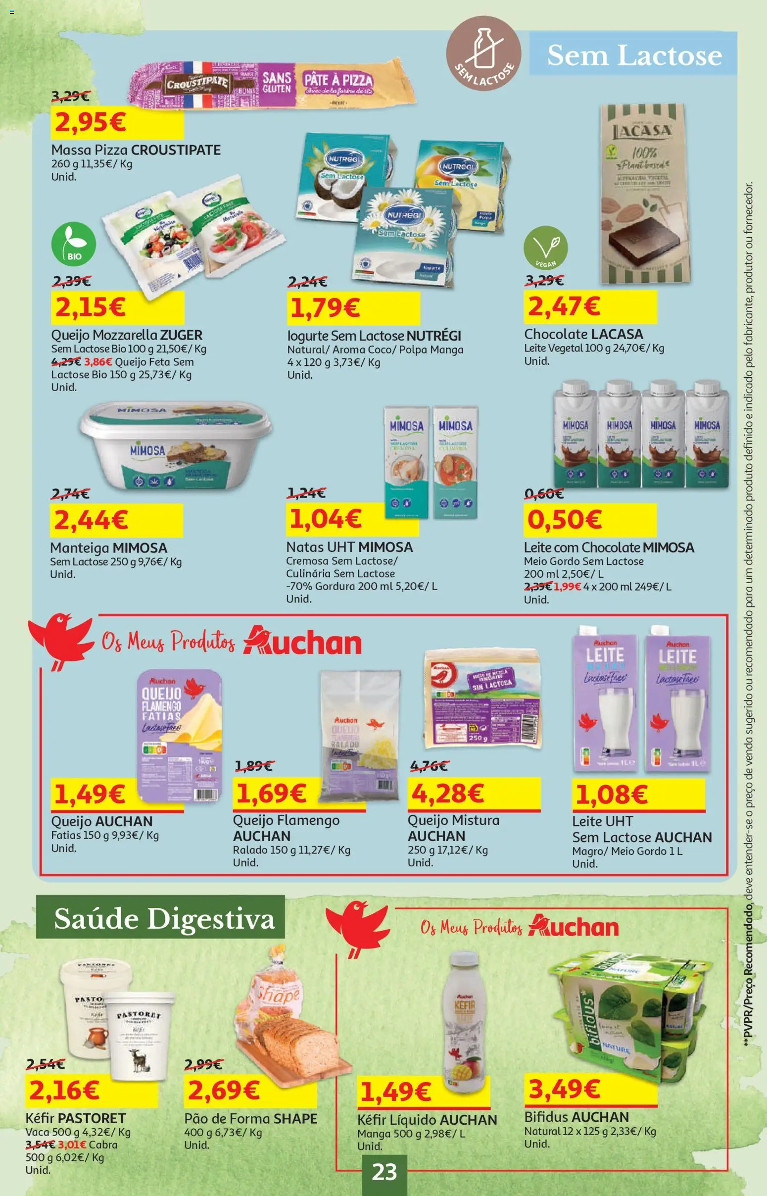 Auchan - Preços Redondos │ válido de 13.01.2026 | Página: 23 | Produtos: Pão, Pizza, Queijo feta, Natas