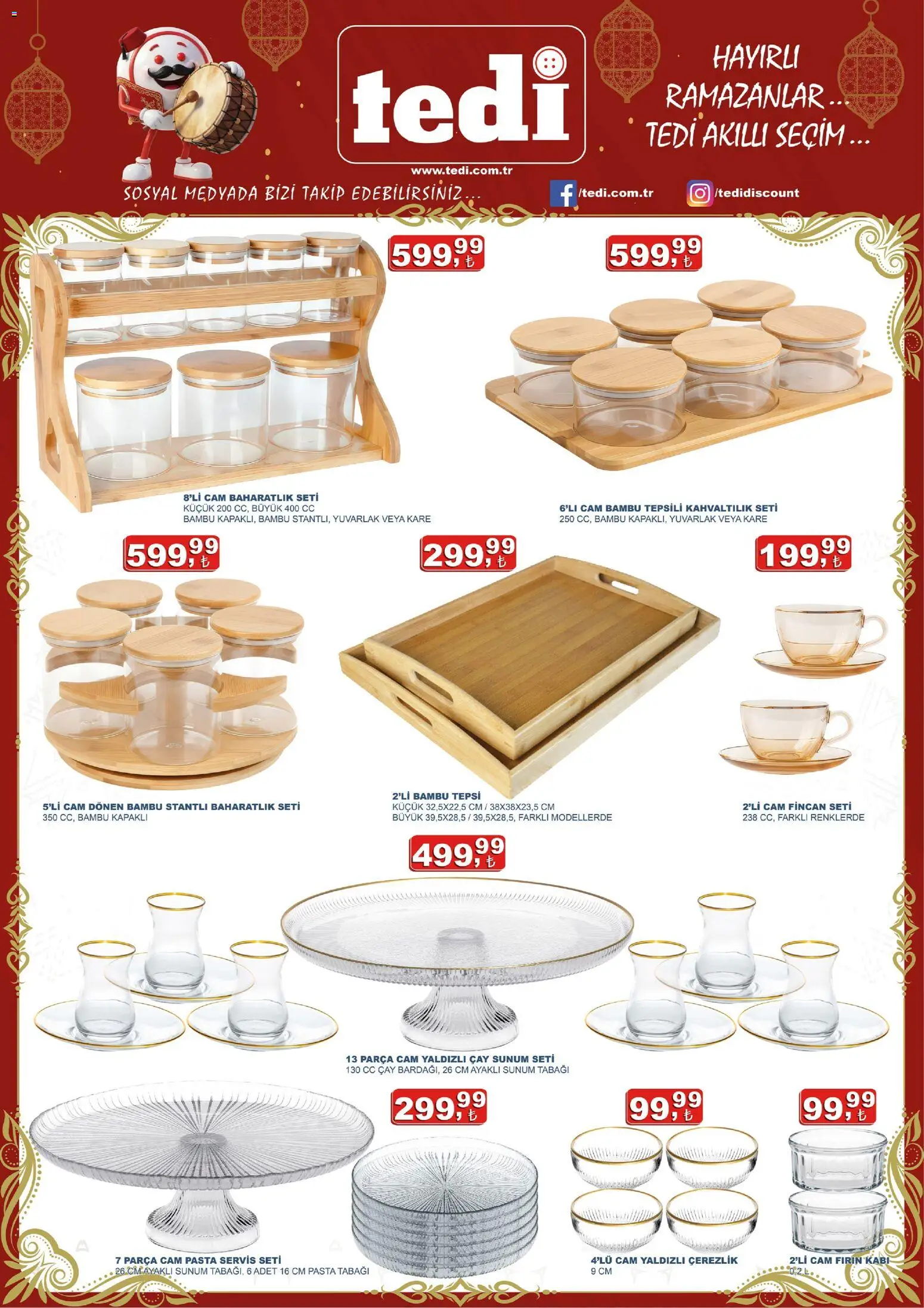 Tedi  - Katalog - 18.02.2026 tarihinden itibaren geçerlidir | Sayfa: 3 | Ürünler: Baharatlık, Çay, Tepsi, Fırın