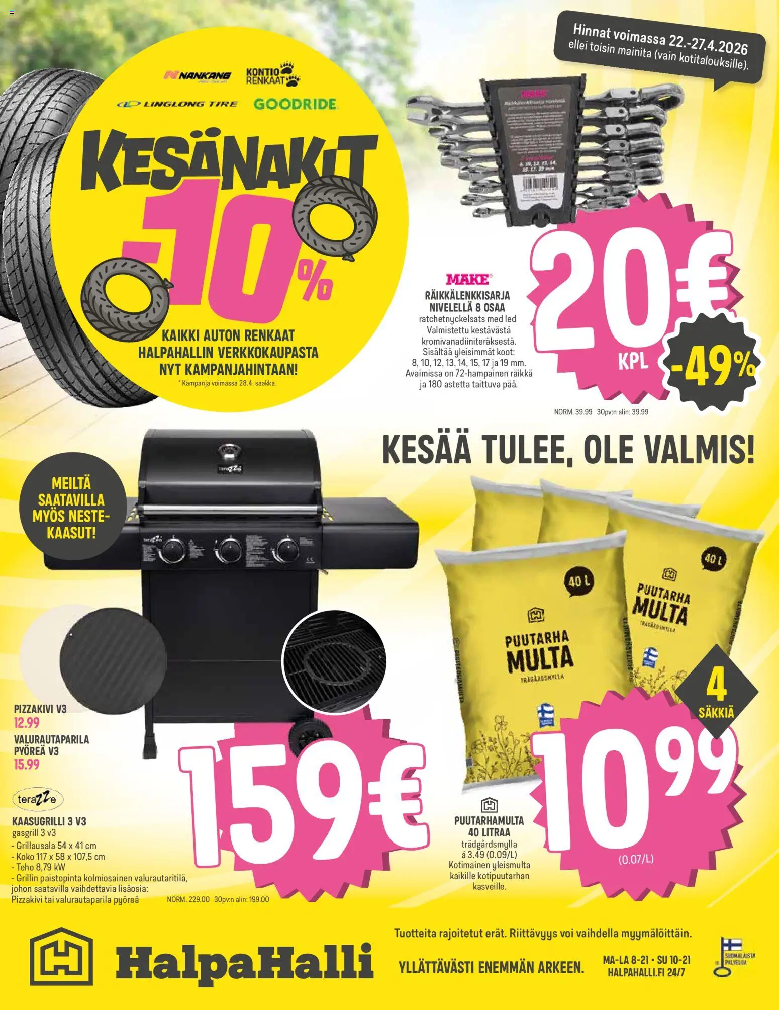 Halpa Halli tarjoukset – voimassa 22.04.2026 alkaen | Sivu: 16 | Tuotteet: Räikkä, Kaasugrilli, Multa, Voi