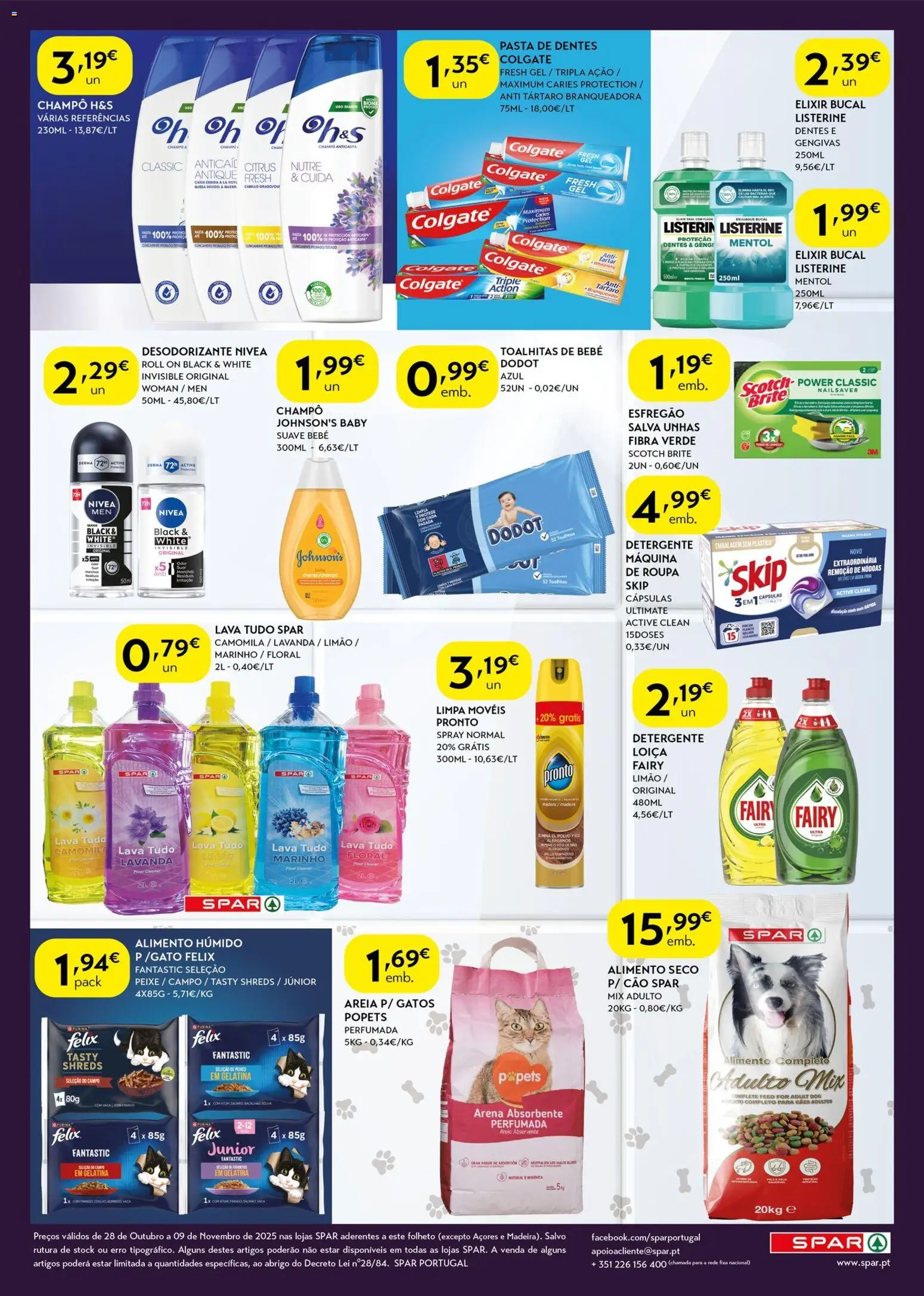Spar folheto │ válido de 28.10.2025 | Página: 8 | Produtos: Polvo, Pasta de dentes, Detergente, Limpa móveis