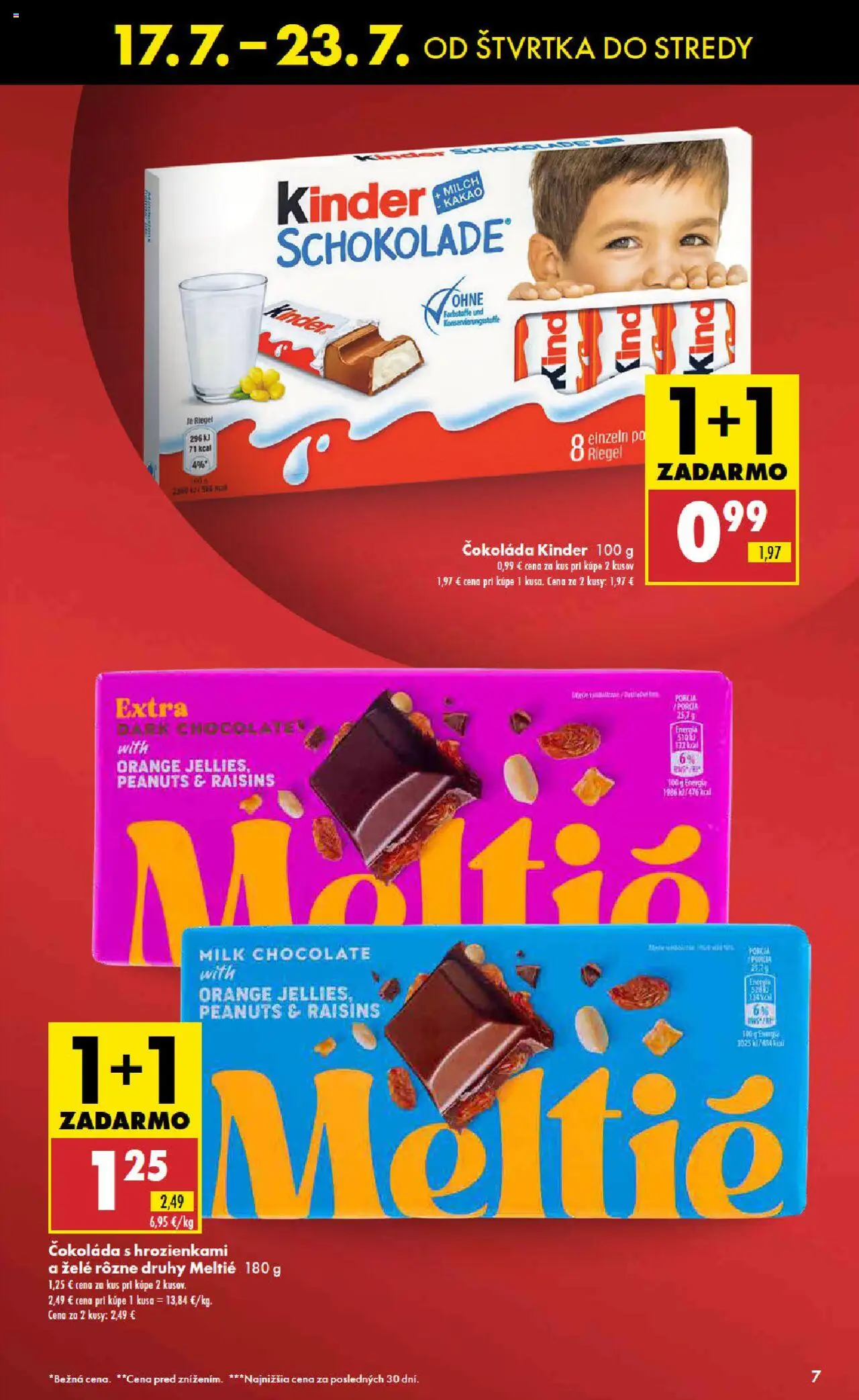 Biedronka leták │ platný od 17.07.2025 | Strana: 7 | Produkty: Kinder, Čokoláda, Kakao