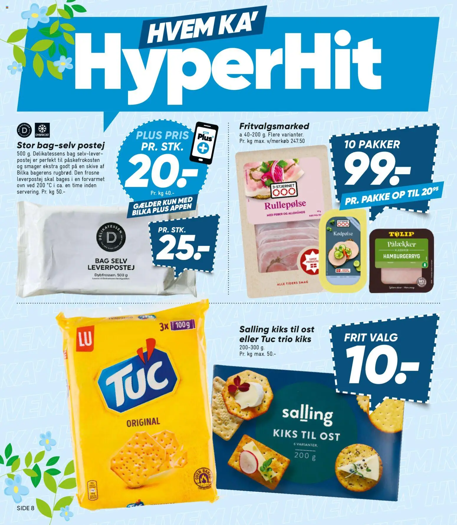 Bilka tilbudsavis – gyldig fra 04.04.2026 | Side: 8 | Produkter: Ost, Rullepølse, Leverpostej, Ovn
