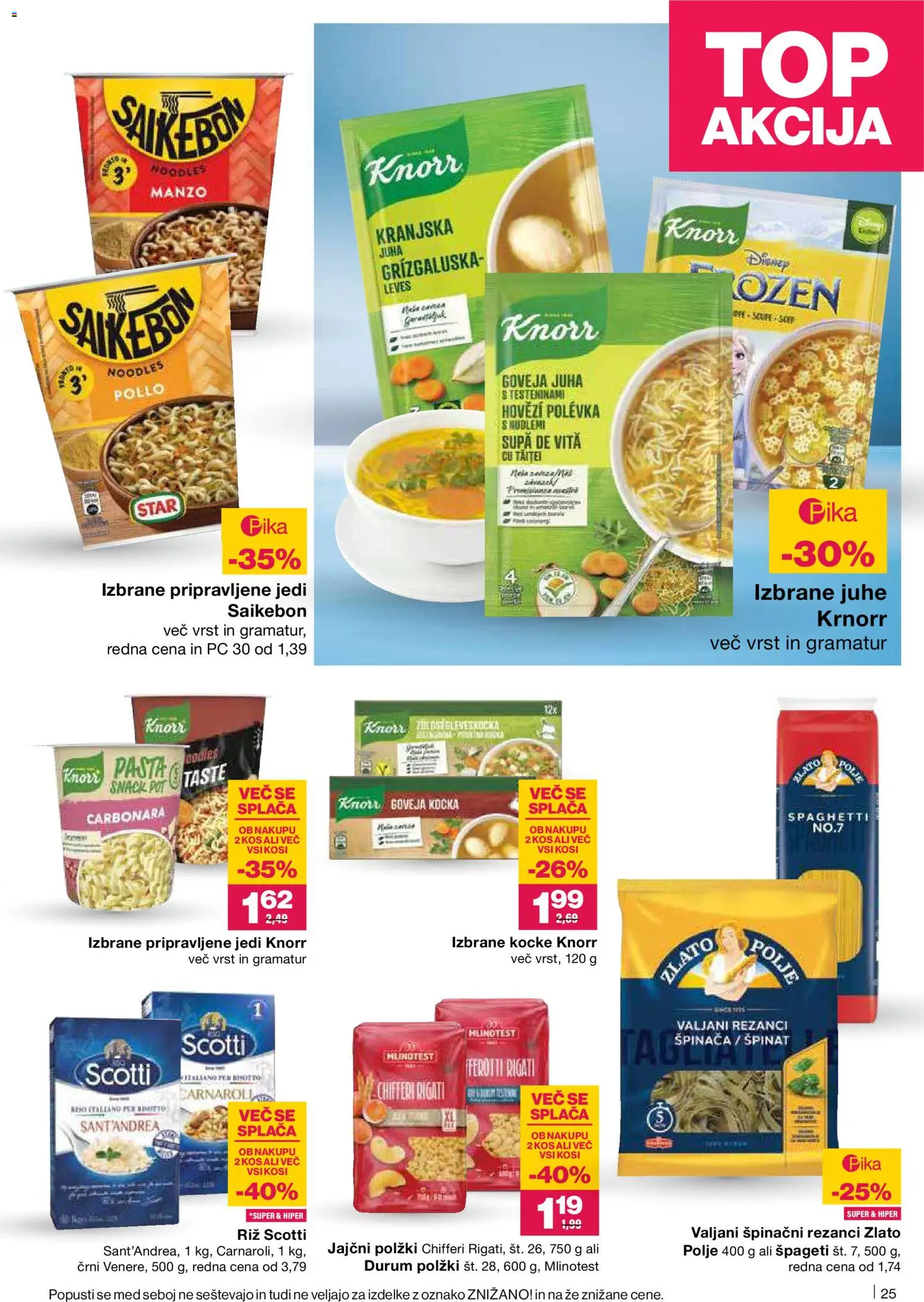Novi Mercator katalog ponudbe – veljaven od 08.01.2026 | Stran: 25 | Izdelki: Rezanci, Kos, Top doble cara, Spageti