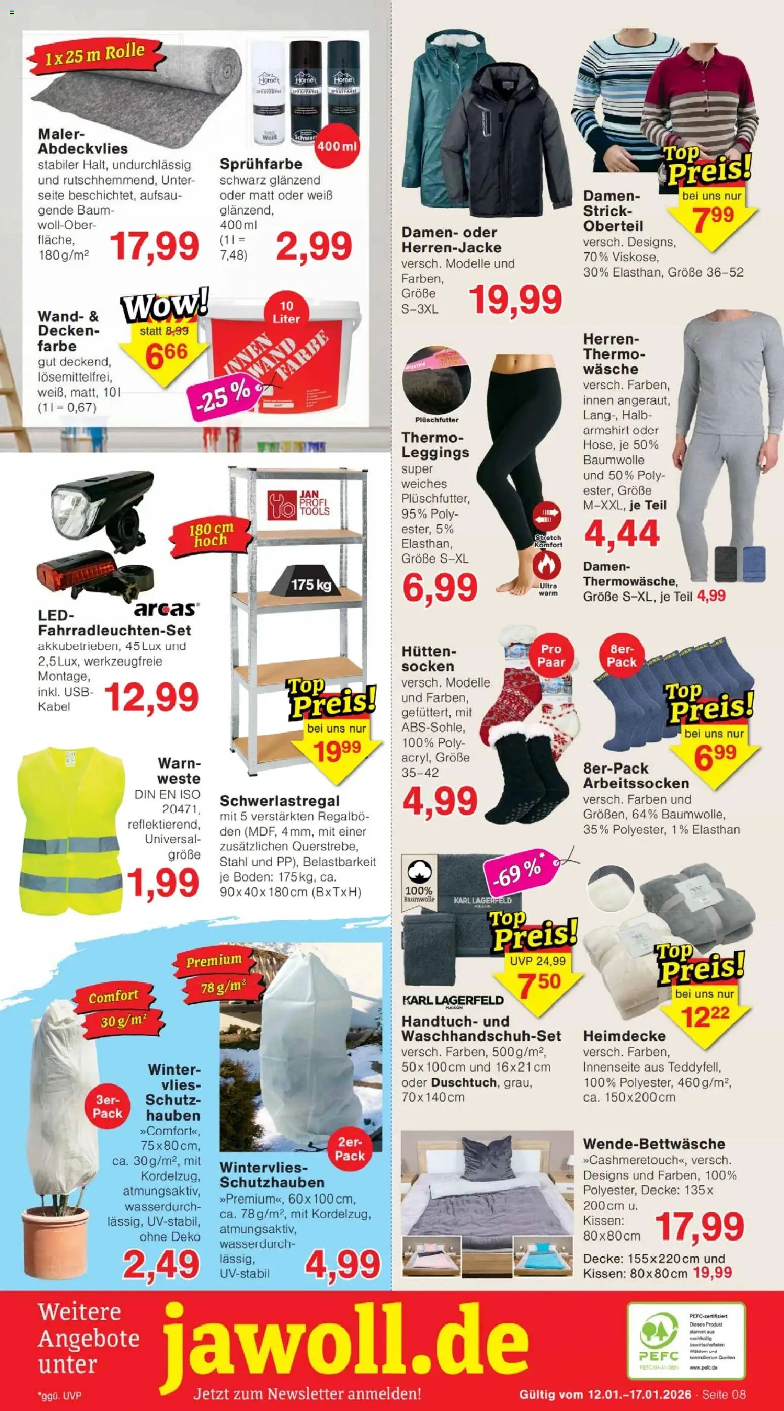 Jawoll Prospekt – gültig ab 12.01.2026 | Seite: 8 | Produkte: Kissen, Weste, Socken, Leggings