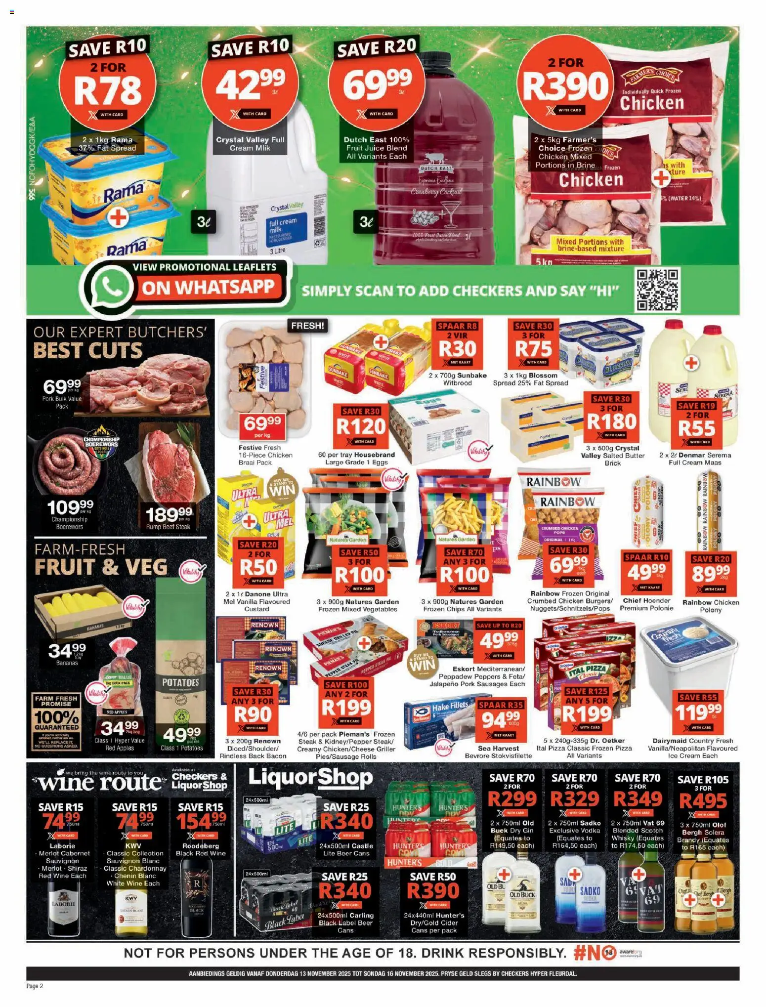 New Checkers catalogue – valid from 13.11.2025 | Page: 2 | Products: Polony, Apples, Vegetables, Bacon