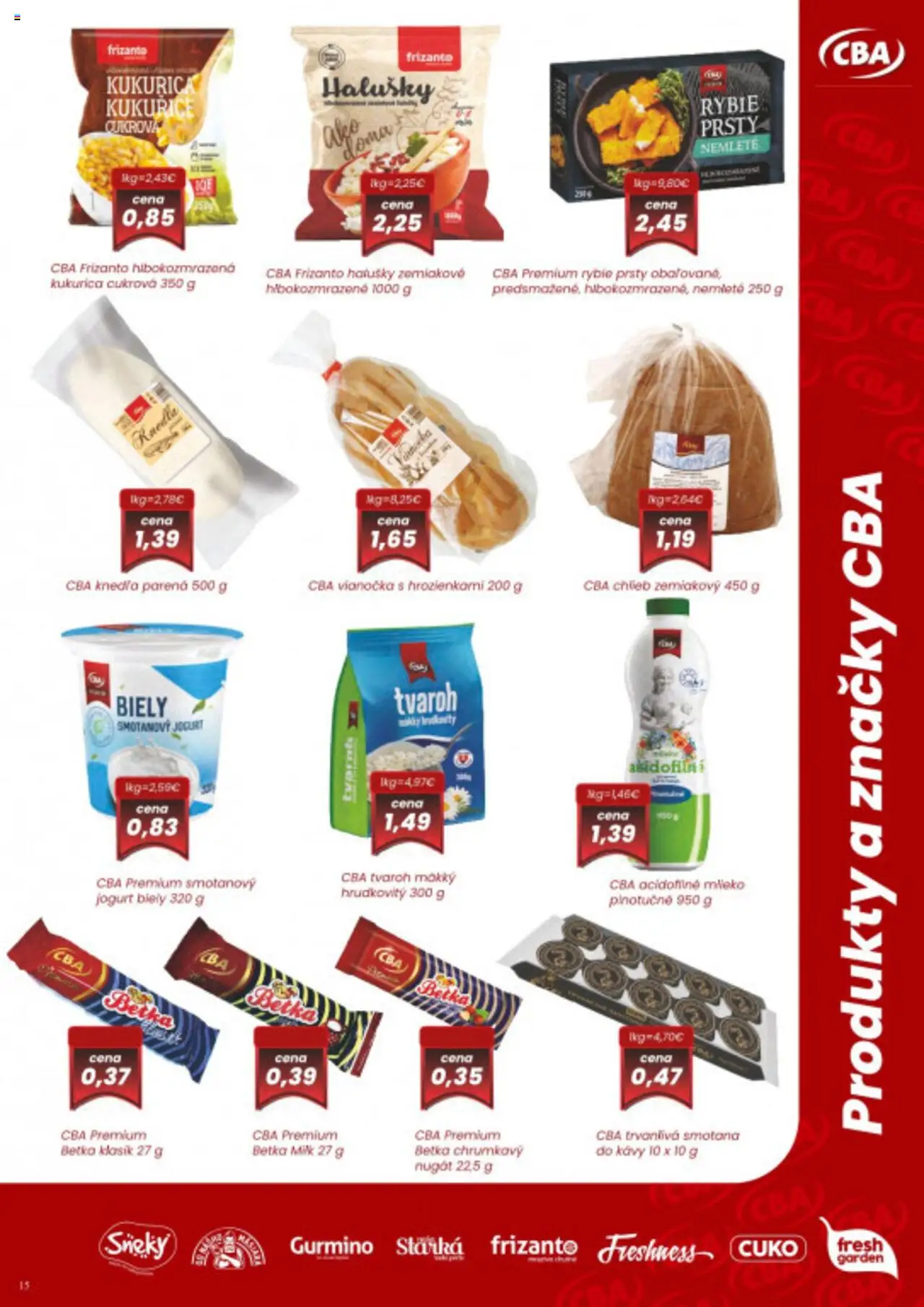 Nové CBA Verex akcie – leták je platný od 02.10.2025 | Strana: 15 | Produkty: Mlieko, Jogurt, Smotana, Kukurica
