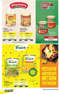 Metro Starke Marken ab 01.12.2025 gültig | Seite: 6 | Produkte: Oro di parma, Pizza, Gurken, Erbsen