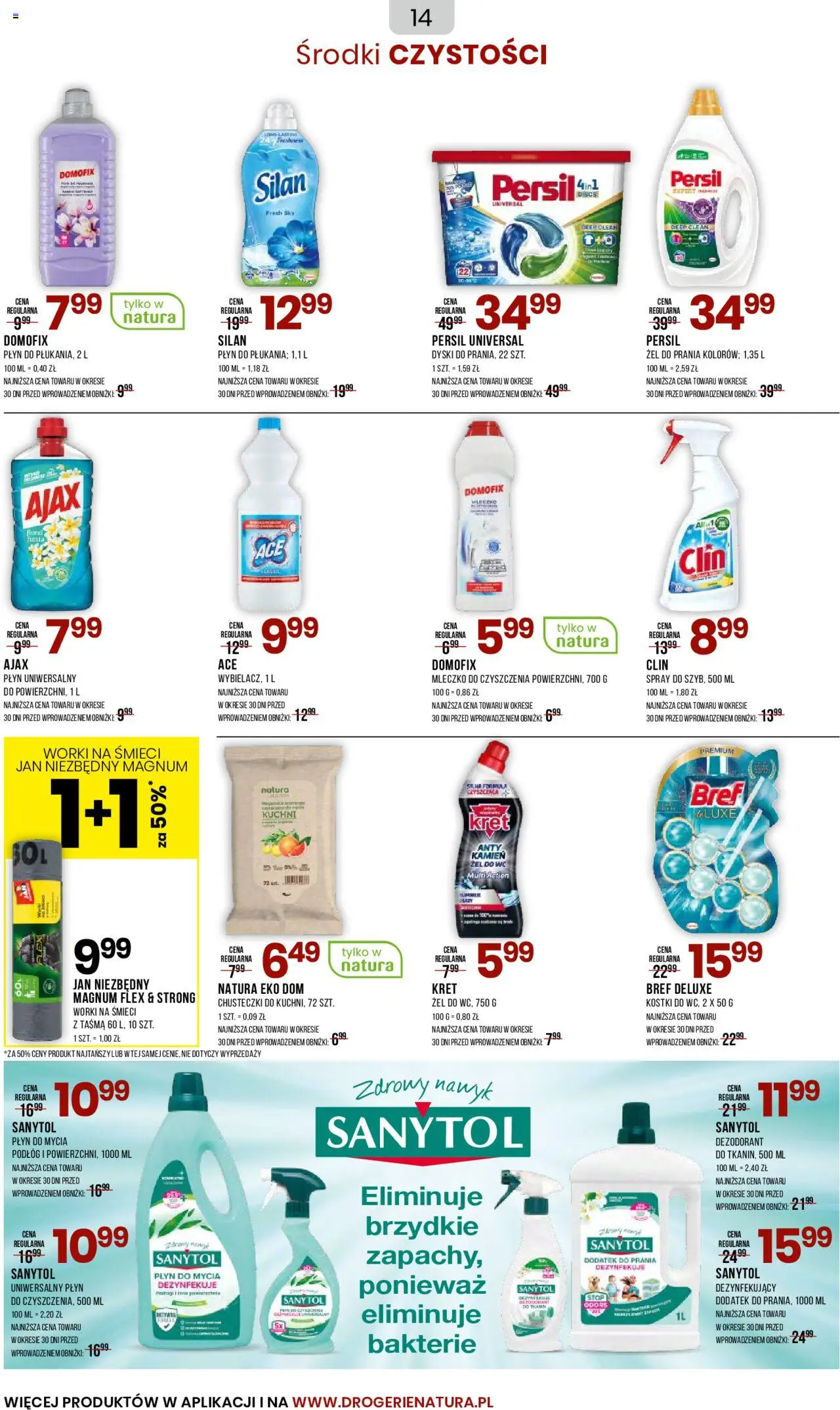Drogerie Natura Gazetka od 22.08.2025 | Strona: 14 | Produkty: Persil, Cleaner, Dezodorant, Detergent