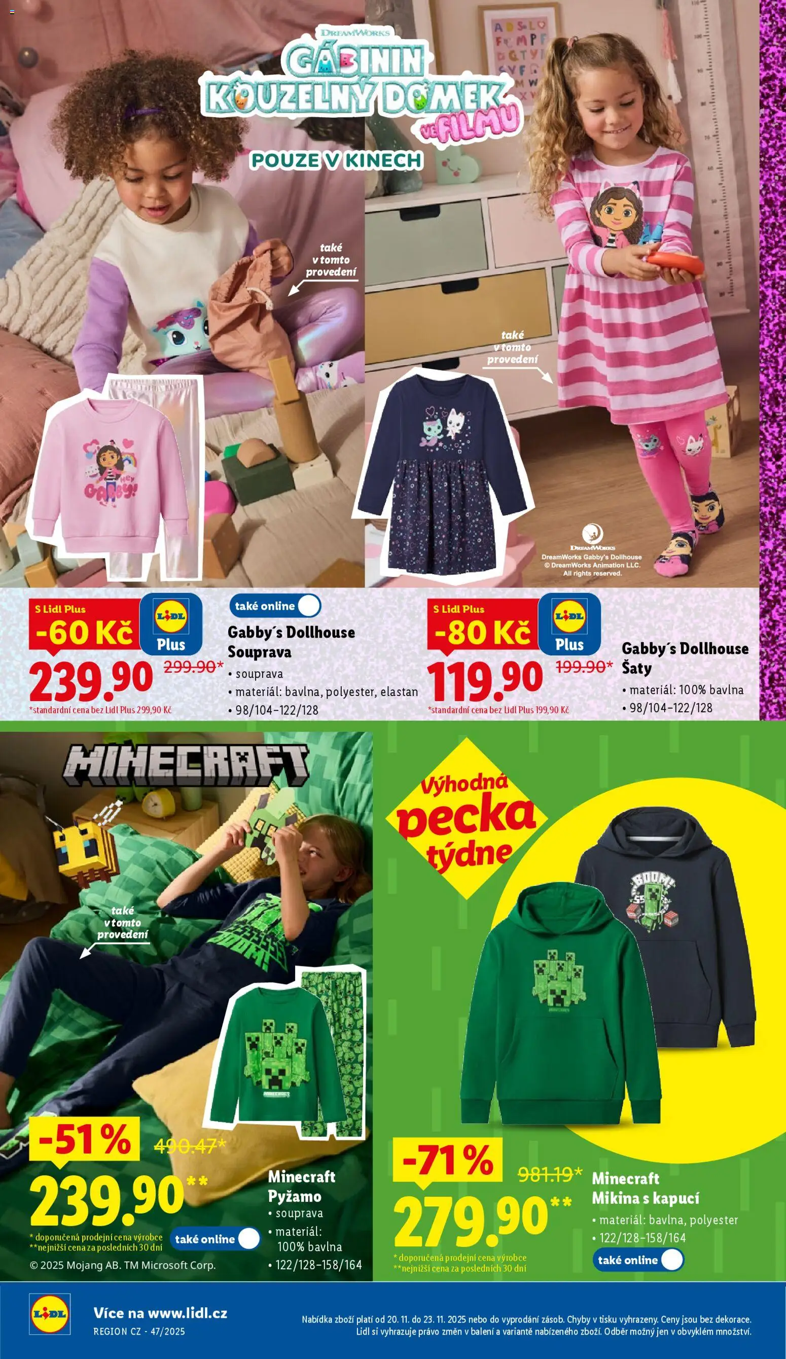 Lidl Black Friday od 17.11.2025 | Strana: 26 | Produkty: Šaty, Mikina, Pyžamo, Gabby's Dollhouse